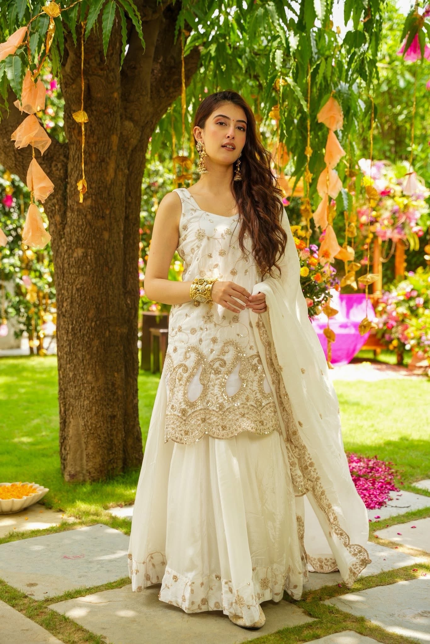 Pearl Glow Sharara Set