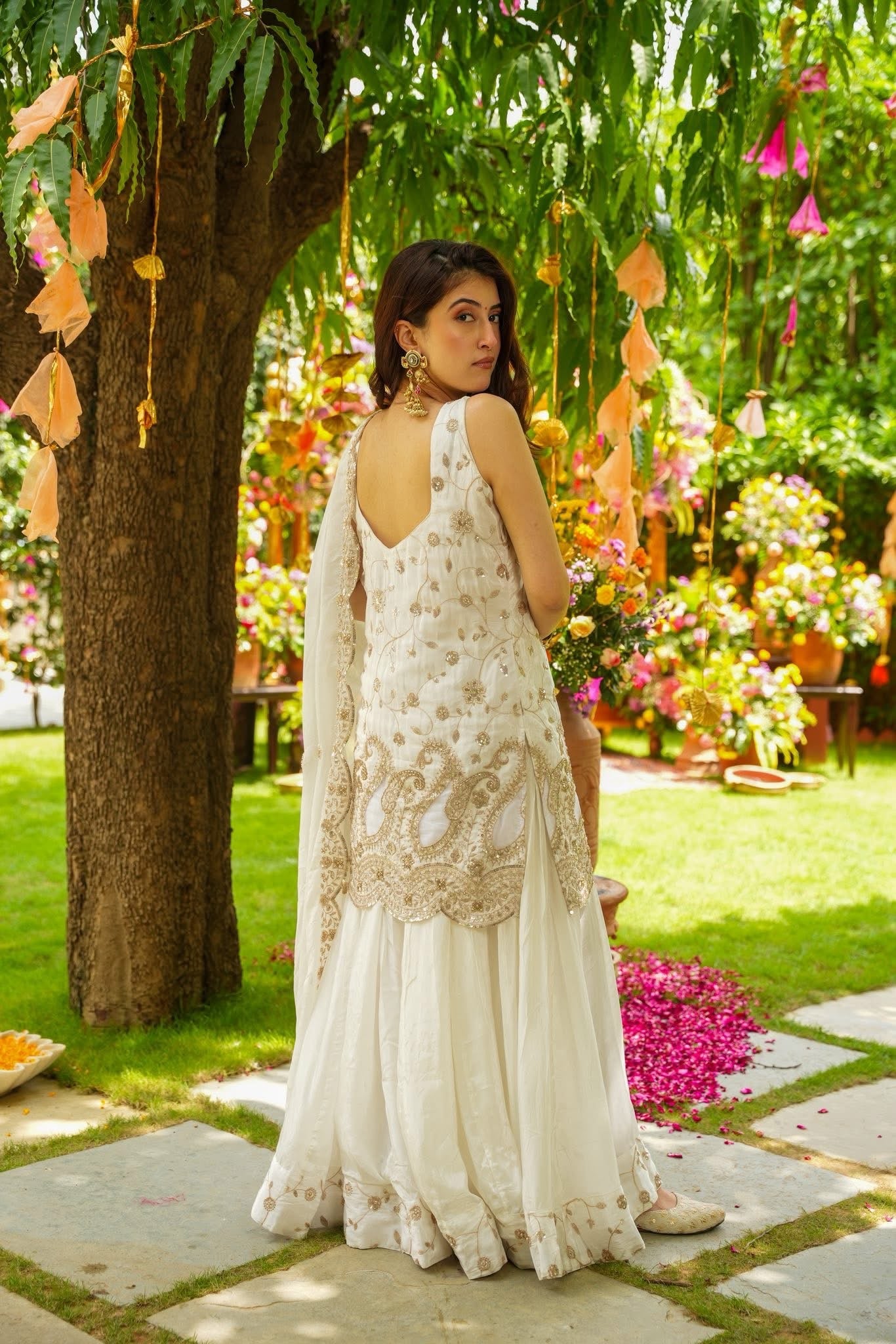 Pearl Glow Sharara Set