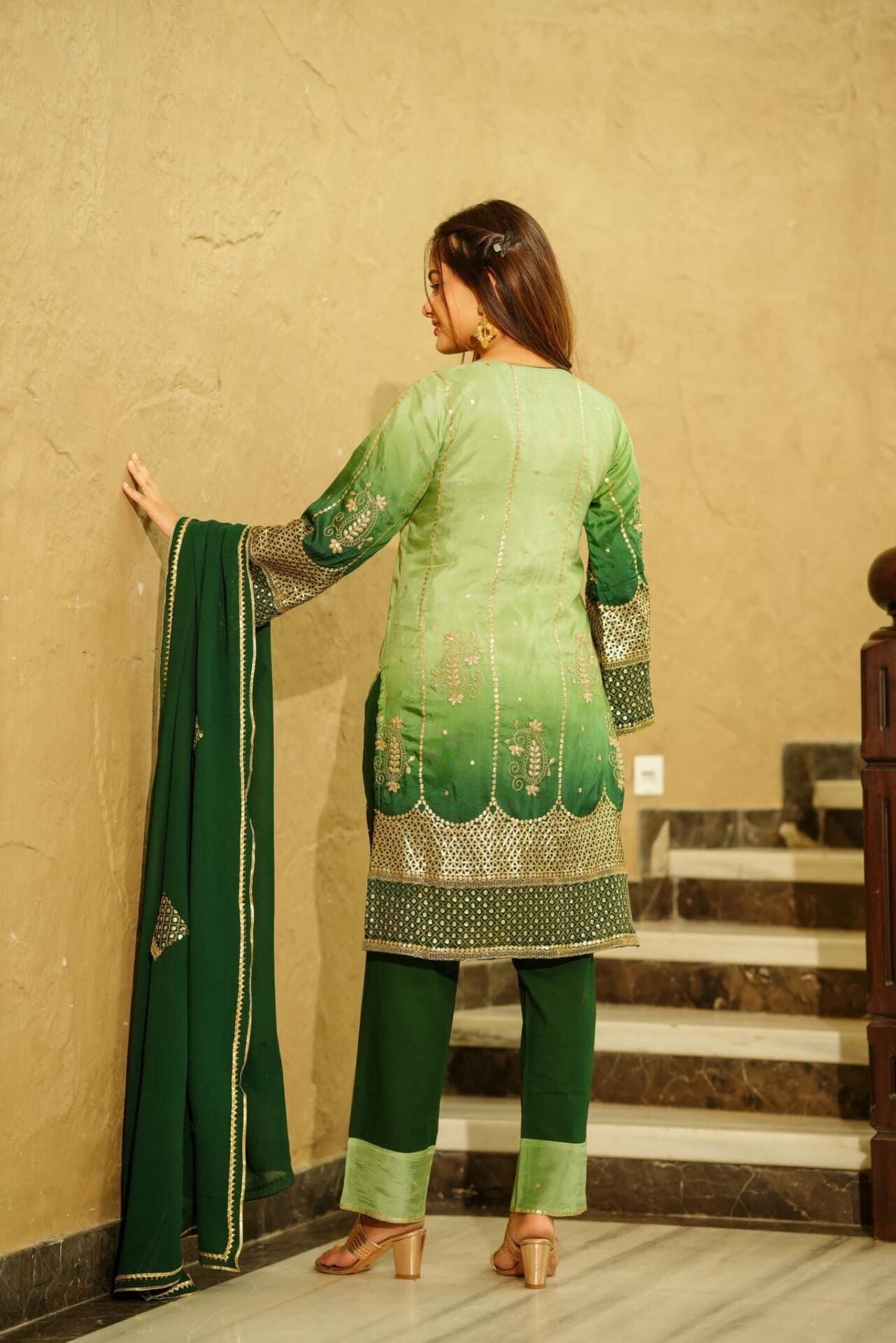 Green Paradise Short kurta set