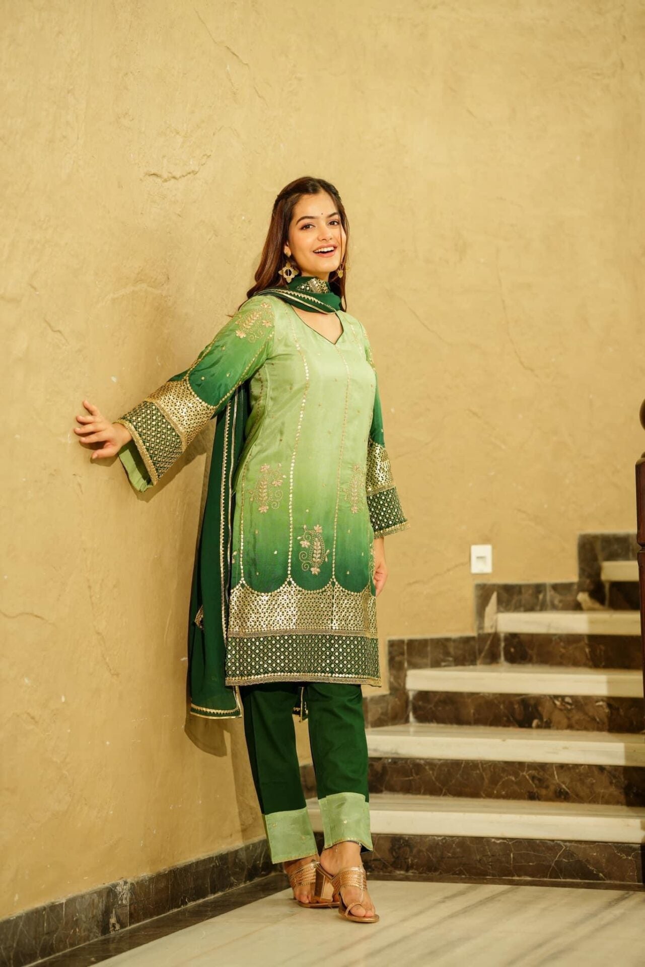 Green Paradise Short kurta set