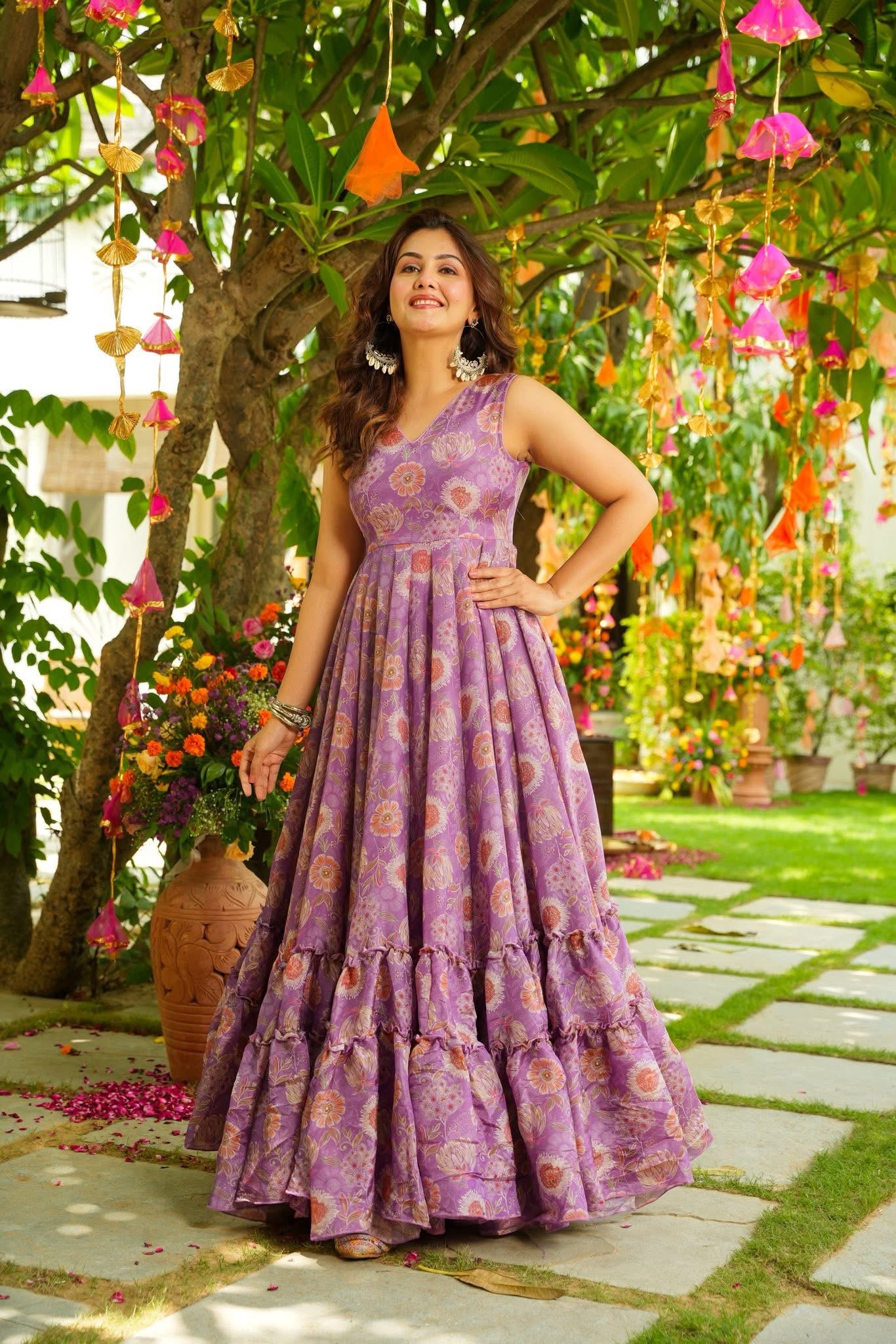 Buy Azaria Organza Maxi Dress Online in India | Idaho Clothing