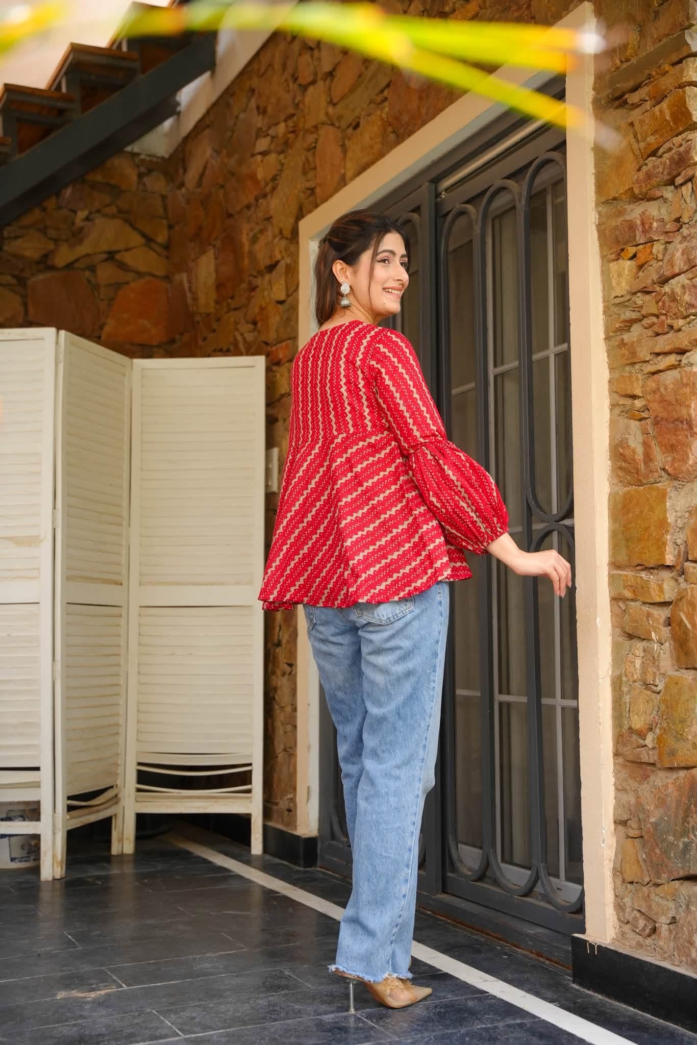Rumi Red Cotton Top
