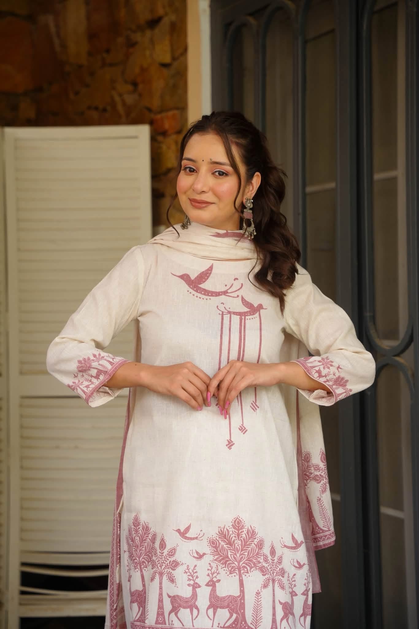 Luma White Cotton Farshi Salwar Set