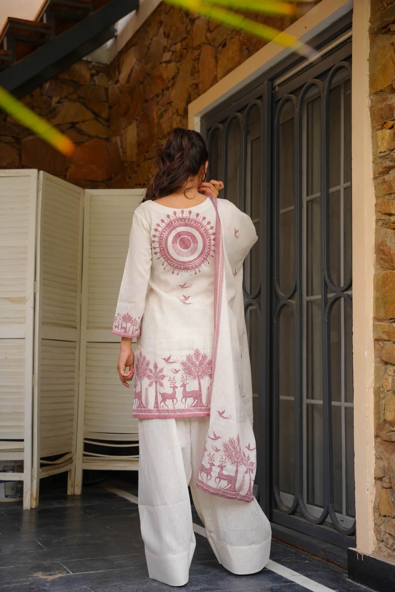 Luma White Cotton Farshi Salwar Set