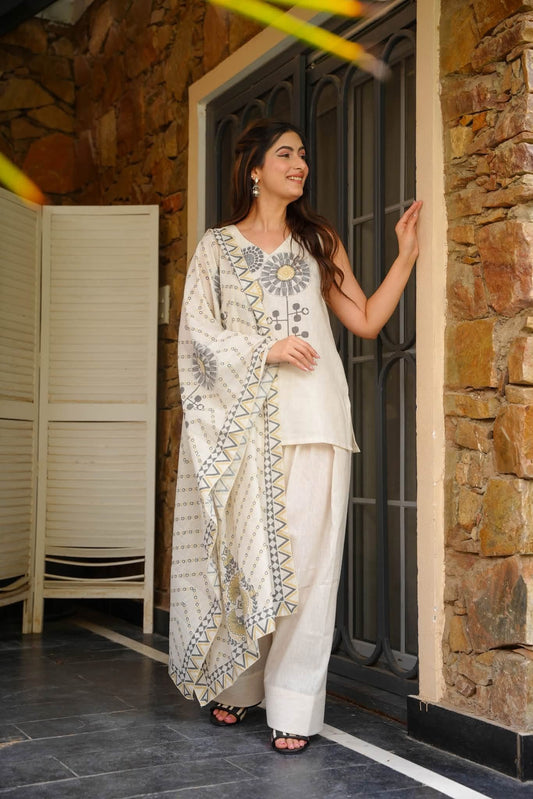 Safeena Hans Cotton Farshi Salwar Set