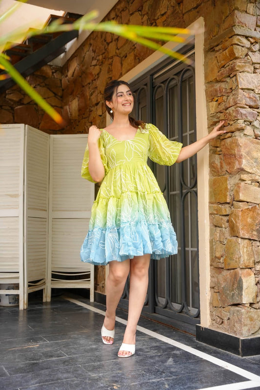 Aikya Green Cotton Dress