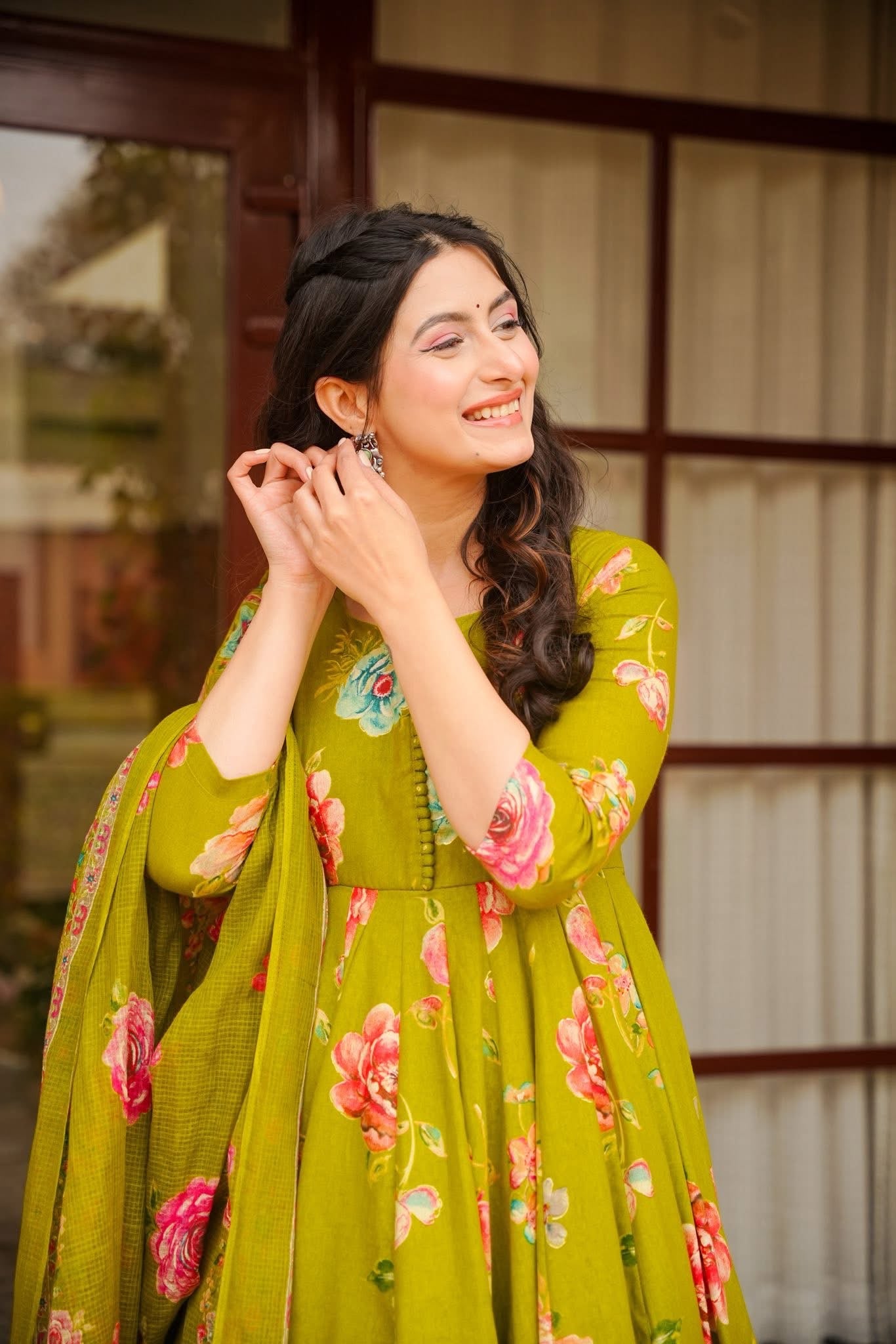 Mrinavi Floral Anarkali Suit Set