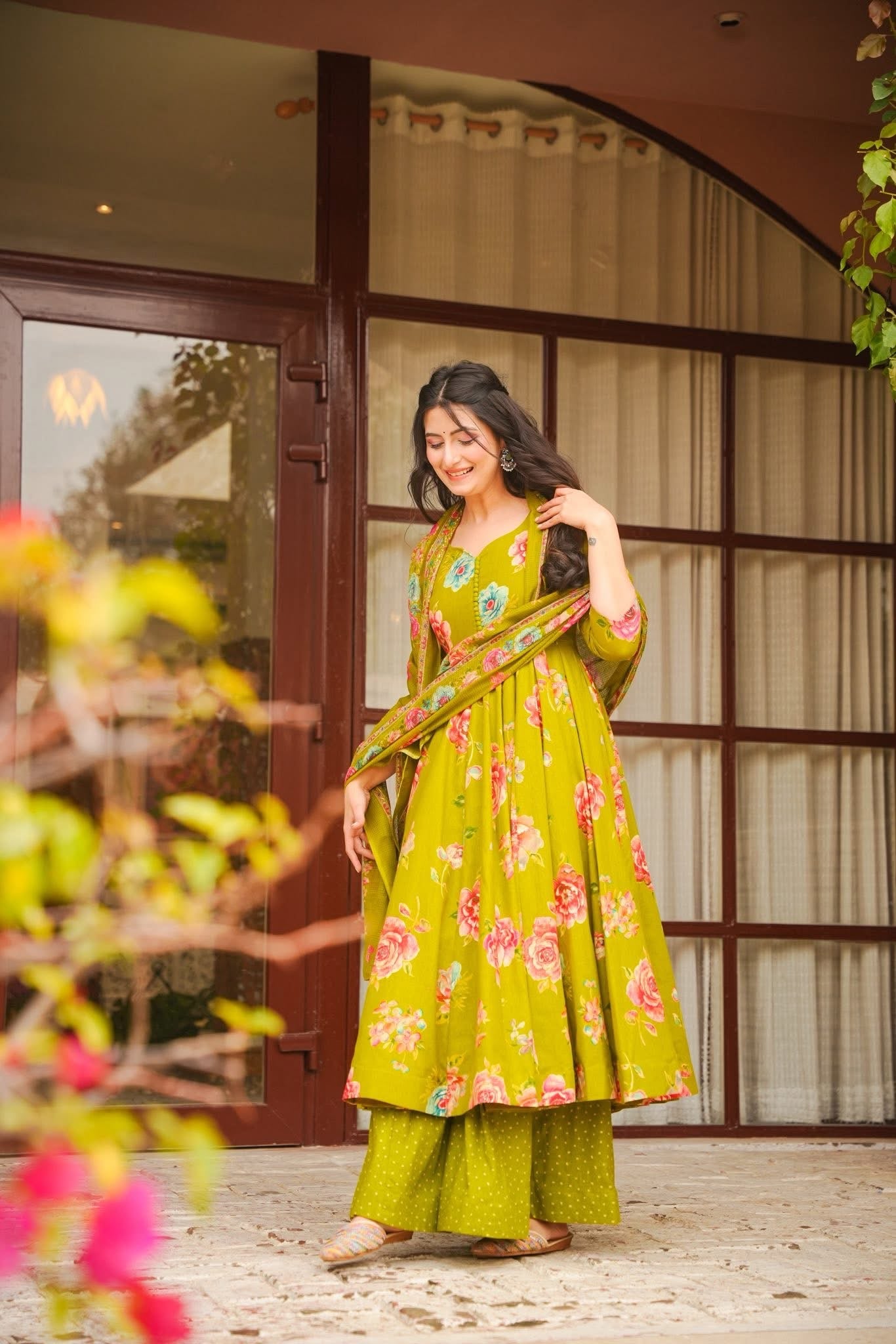 Mrinavi Floral Anarkali Suit Set