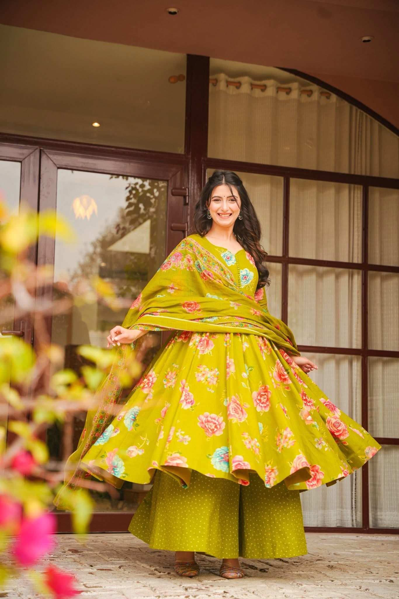 Mrinavi Floral Anarkali Suit Set