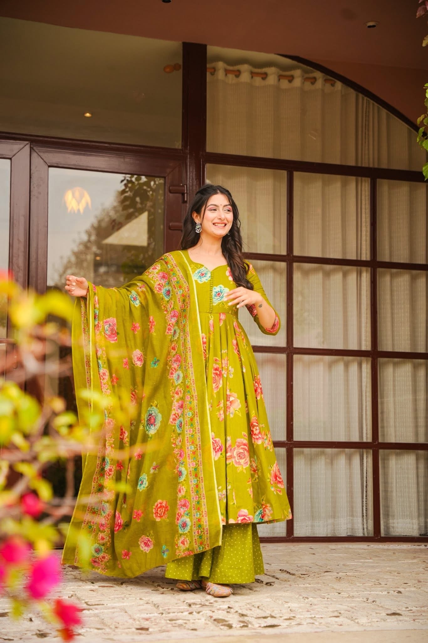 Mrinavi Floral Anarkali Suit Set