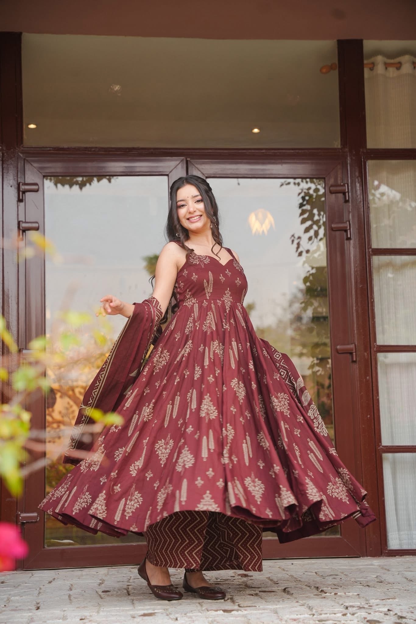Alvika Cotton Anarkali Suit Set
