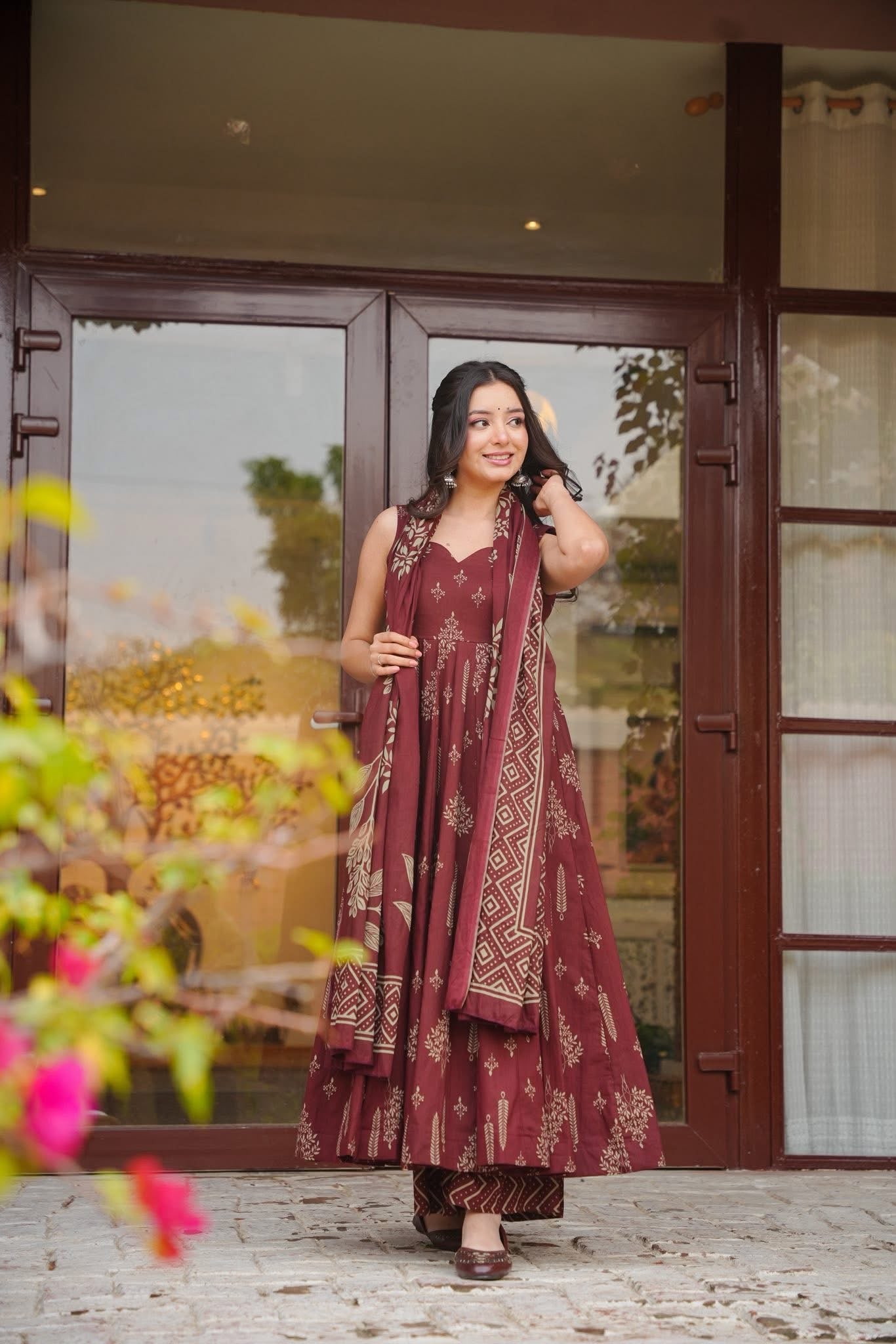 Alvika Cotton Anarkali Suit Set