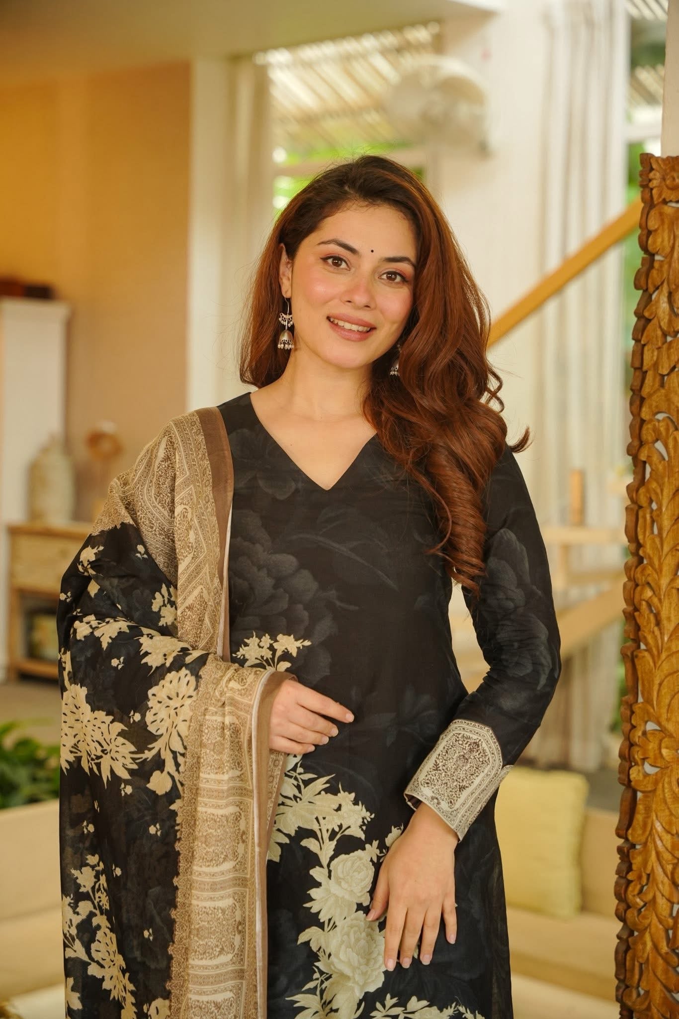 Ritu Black Floral Kurta Set