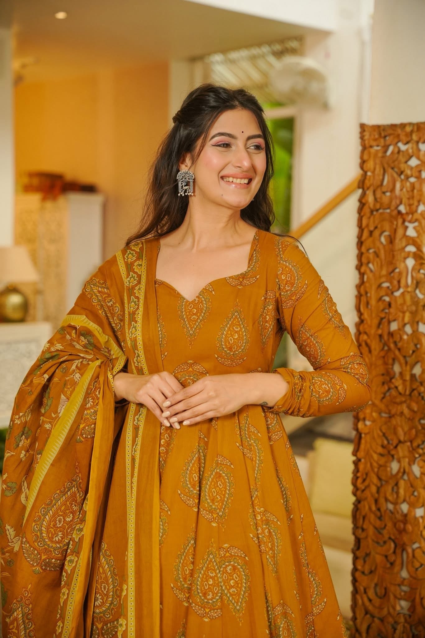 Sanyukta Cotton Anarkali Suit Set