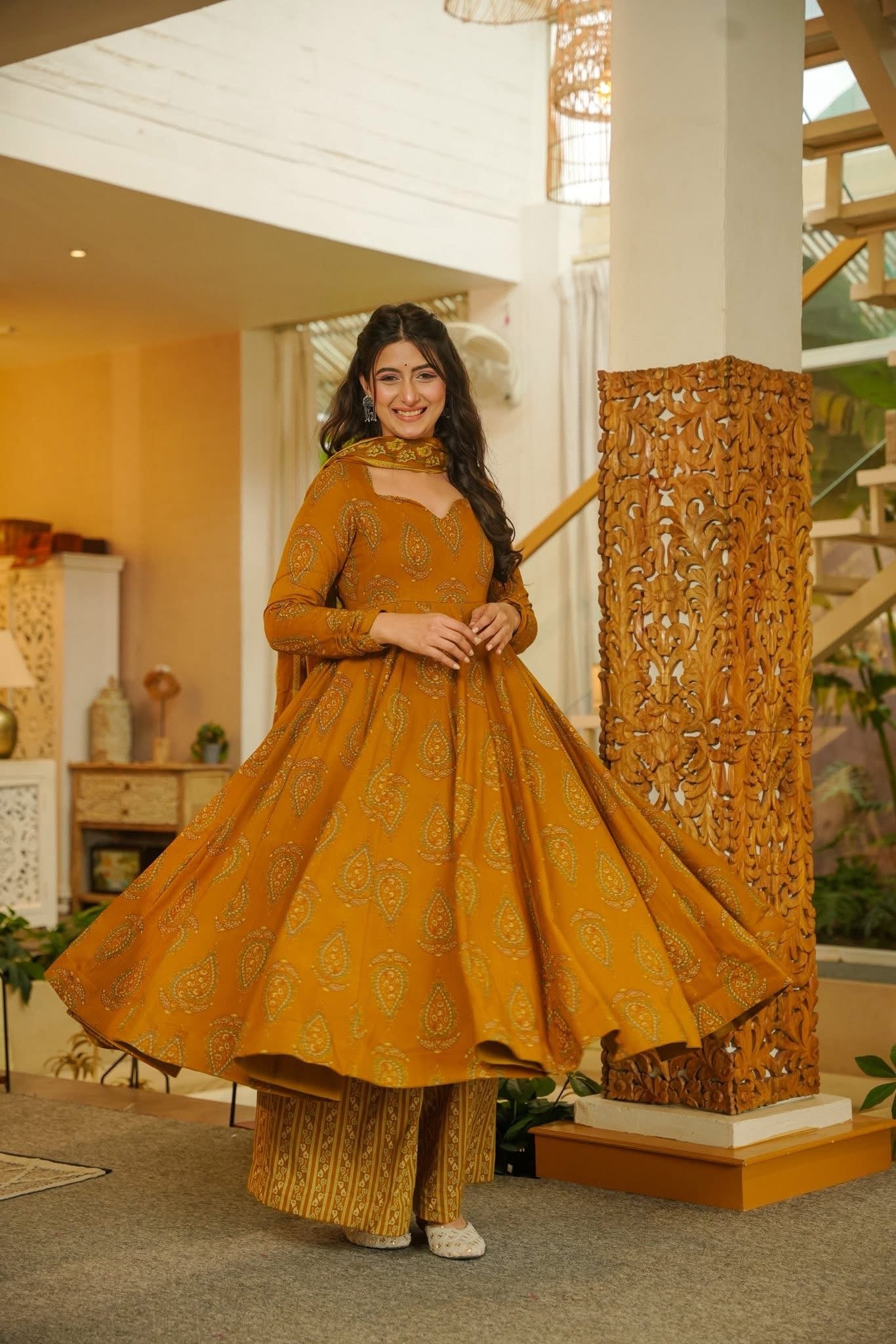Sanyukta Cotton Anarkali Suit Set