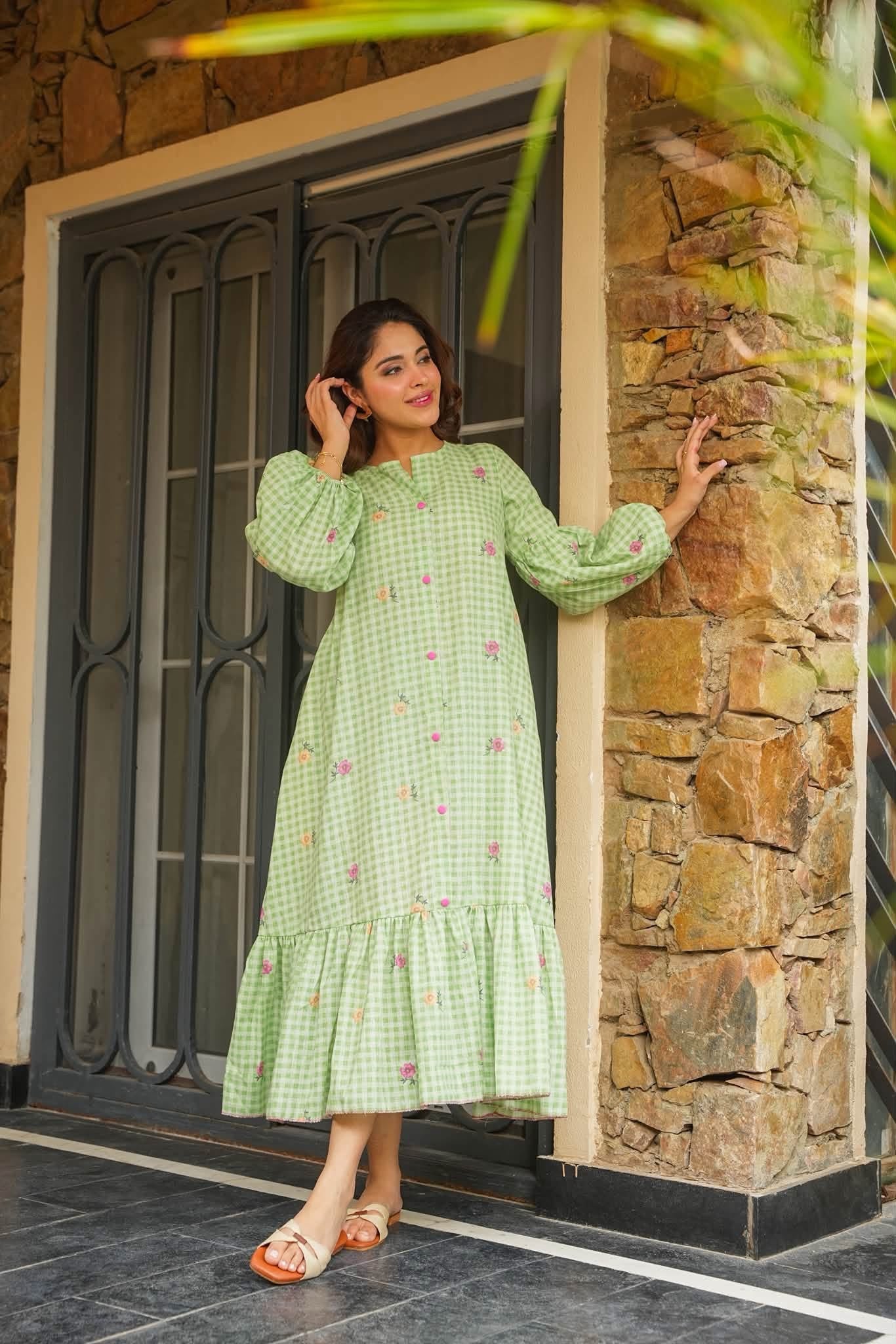 Verona Statement Cotton Maxi Dress