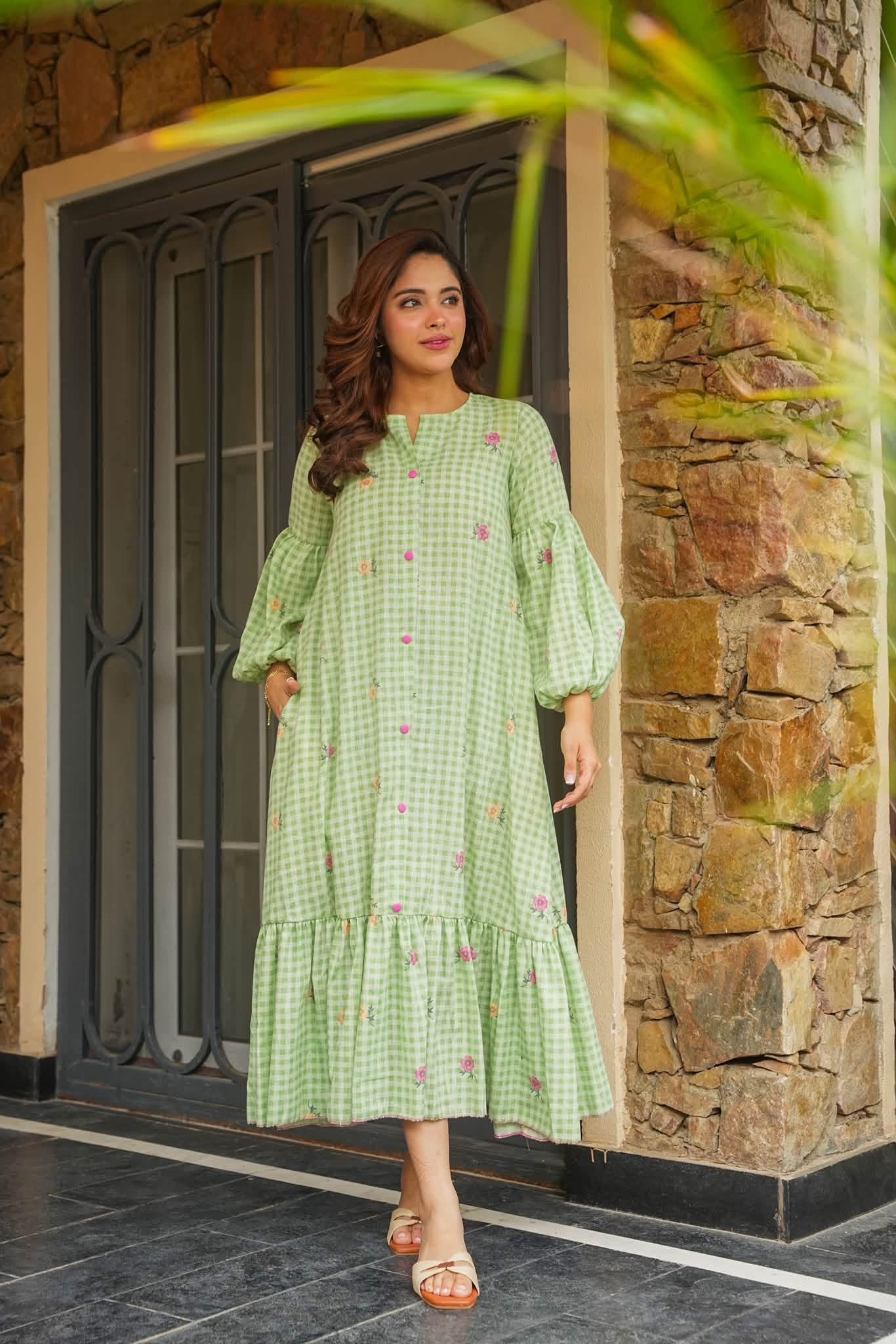 Verona Statement Cotton Maxi Dress
