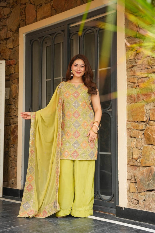 Sharika Heavy Embroidered Kurta Set