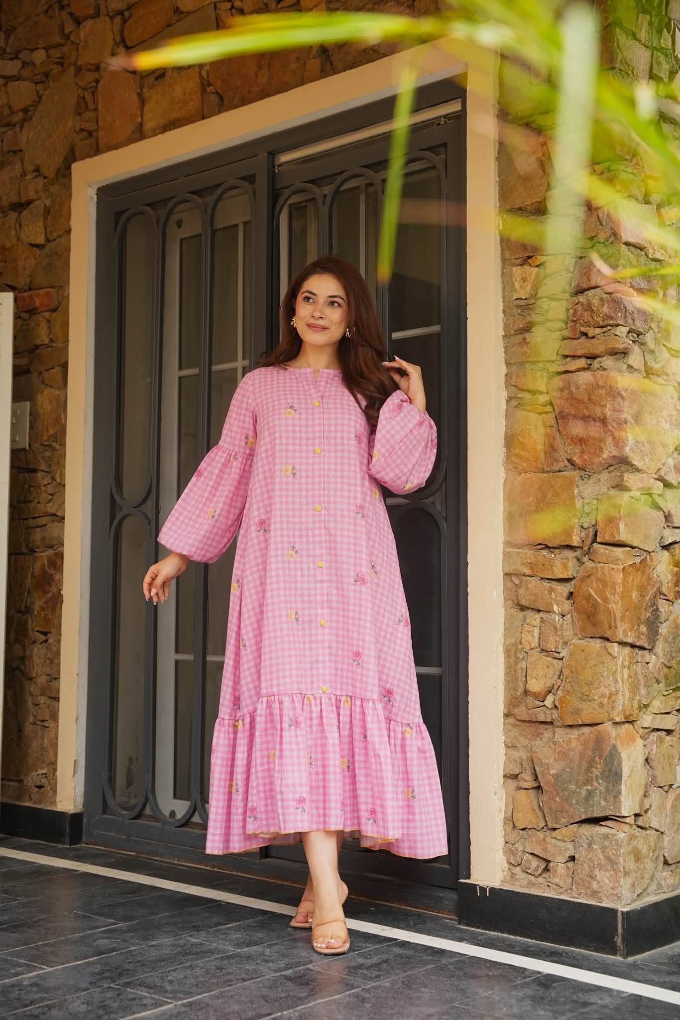 Roselle Statement Cotton Maxi Dress