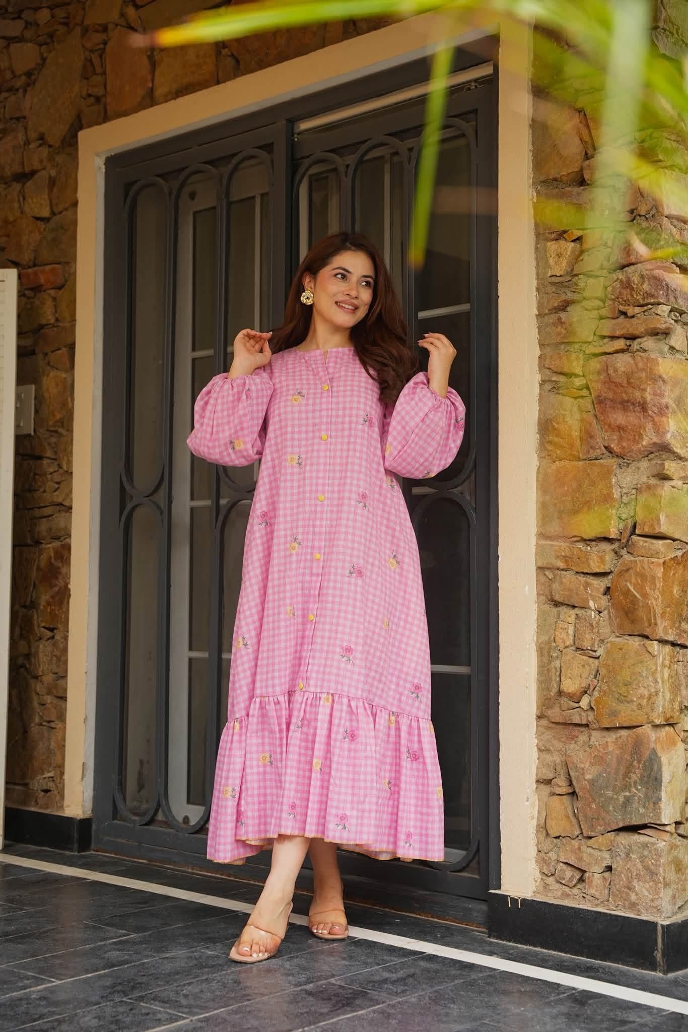 Roselle Statement Cotton Maxi Dress