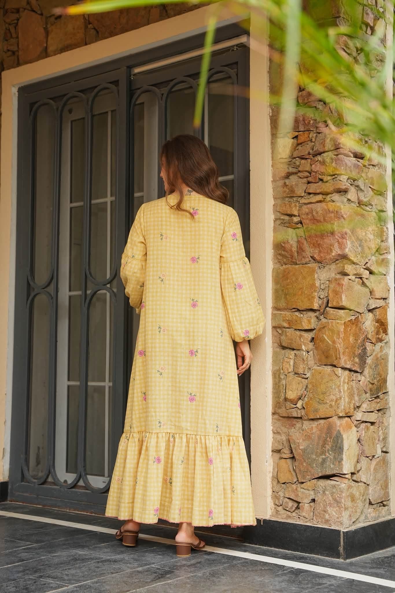 Buttercup Yellow Cotton Maxi Dress