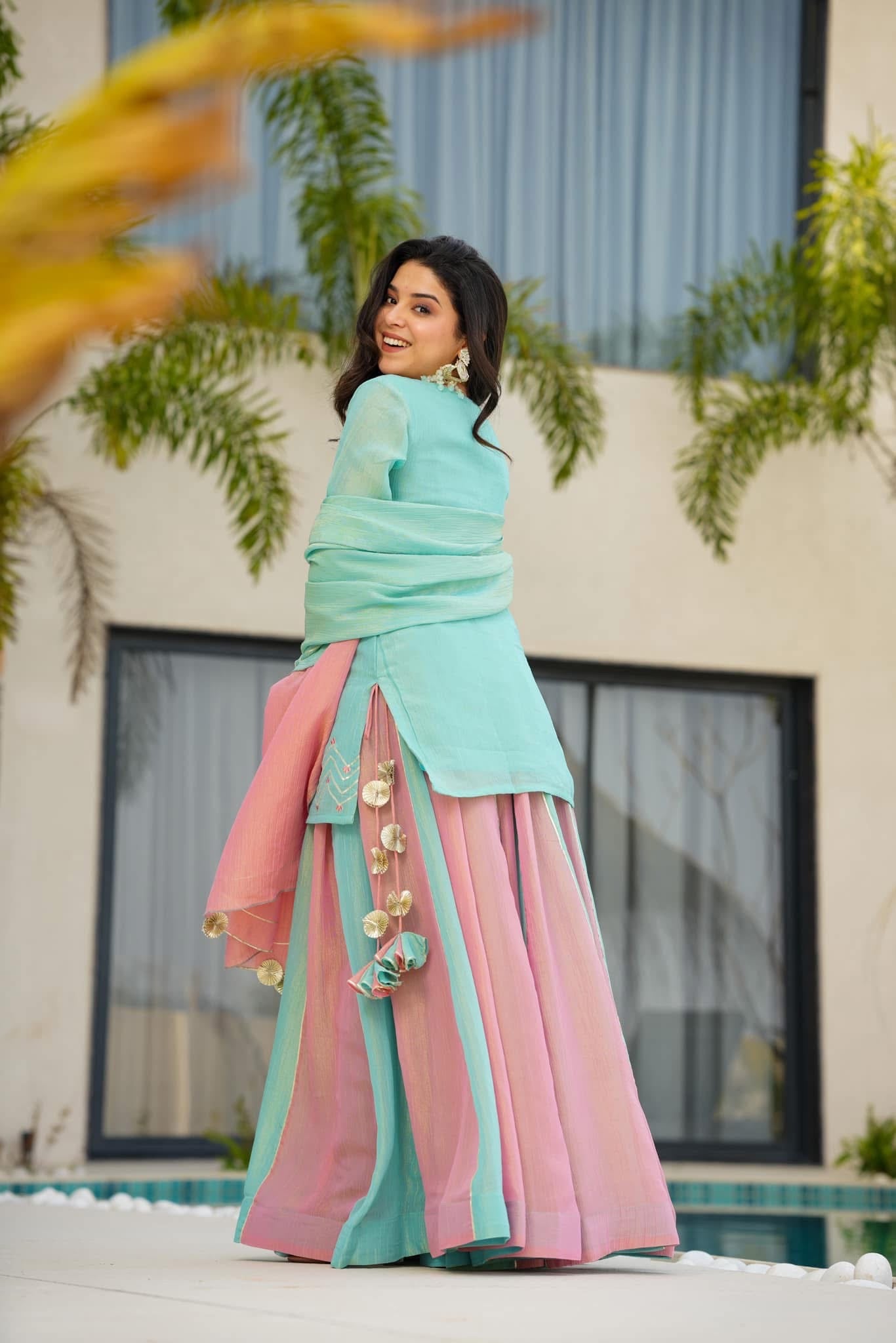 Cloudy Marshmallow cosmos kurta palazzo set