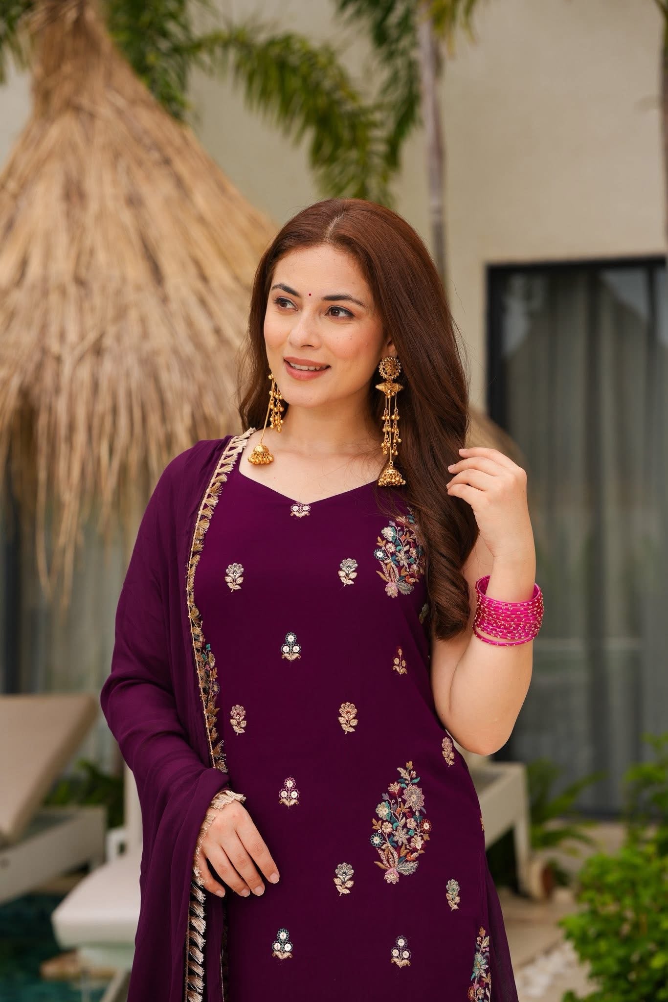 Nawabiyat Purple Festive Kurta Set