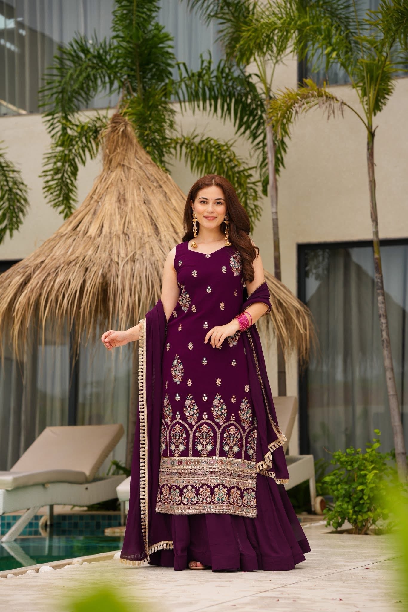Nawabiyat Purple Festive Kurta Set
