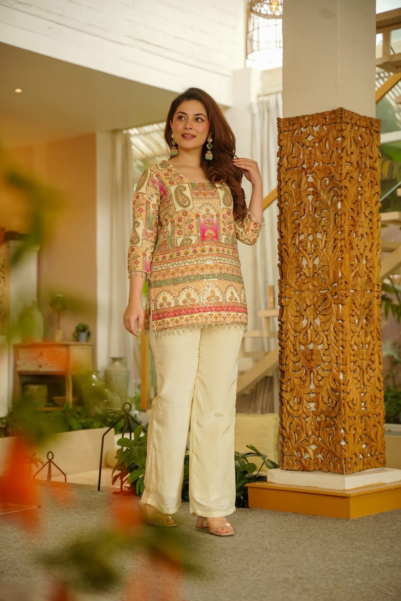 Gilded Crown Heavy Embroidered Co-ord Set