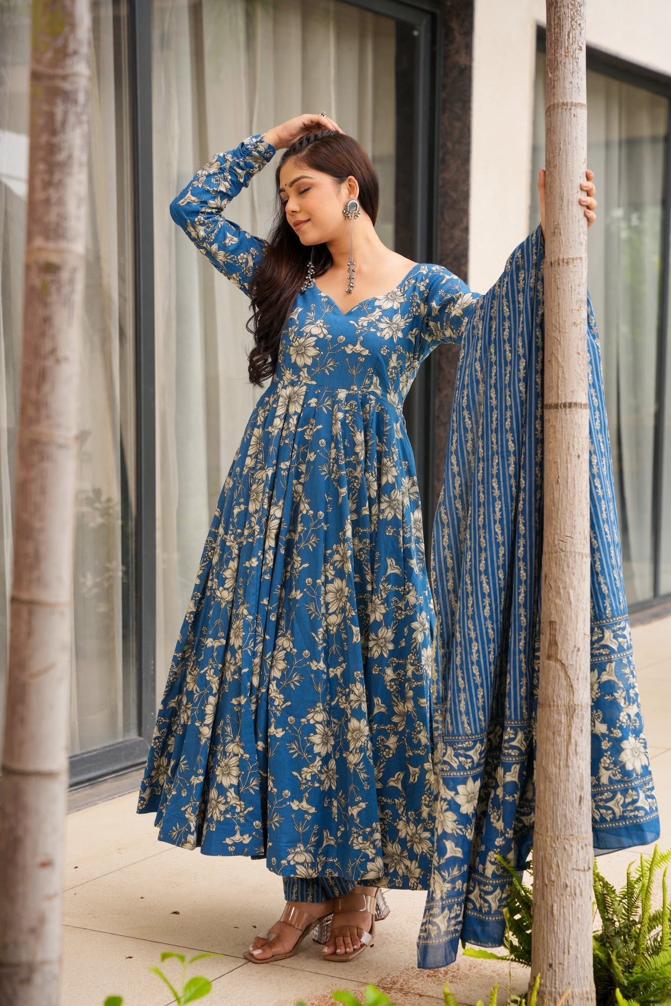 Ishya Blue Cotton Suit Set