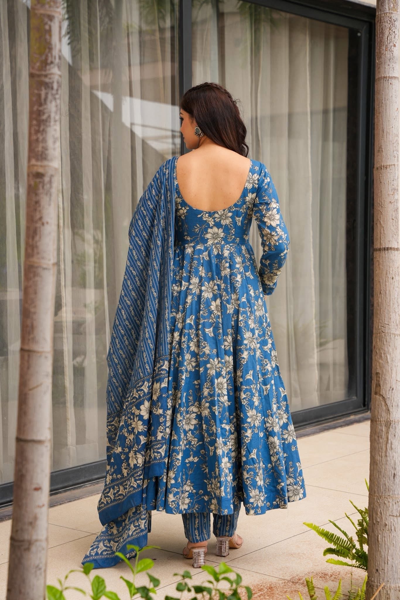 Ishya Blue Cotton Suit Set