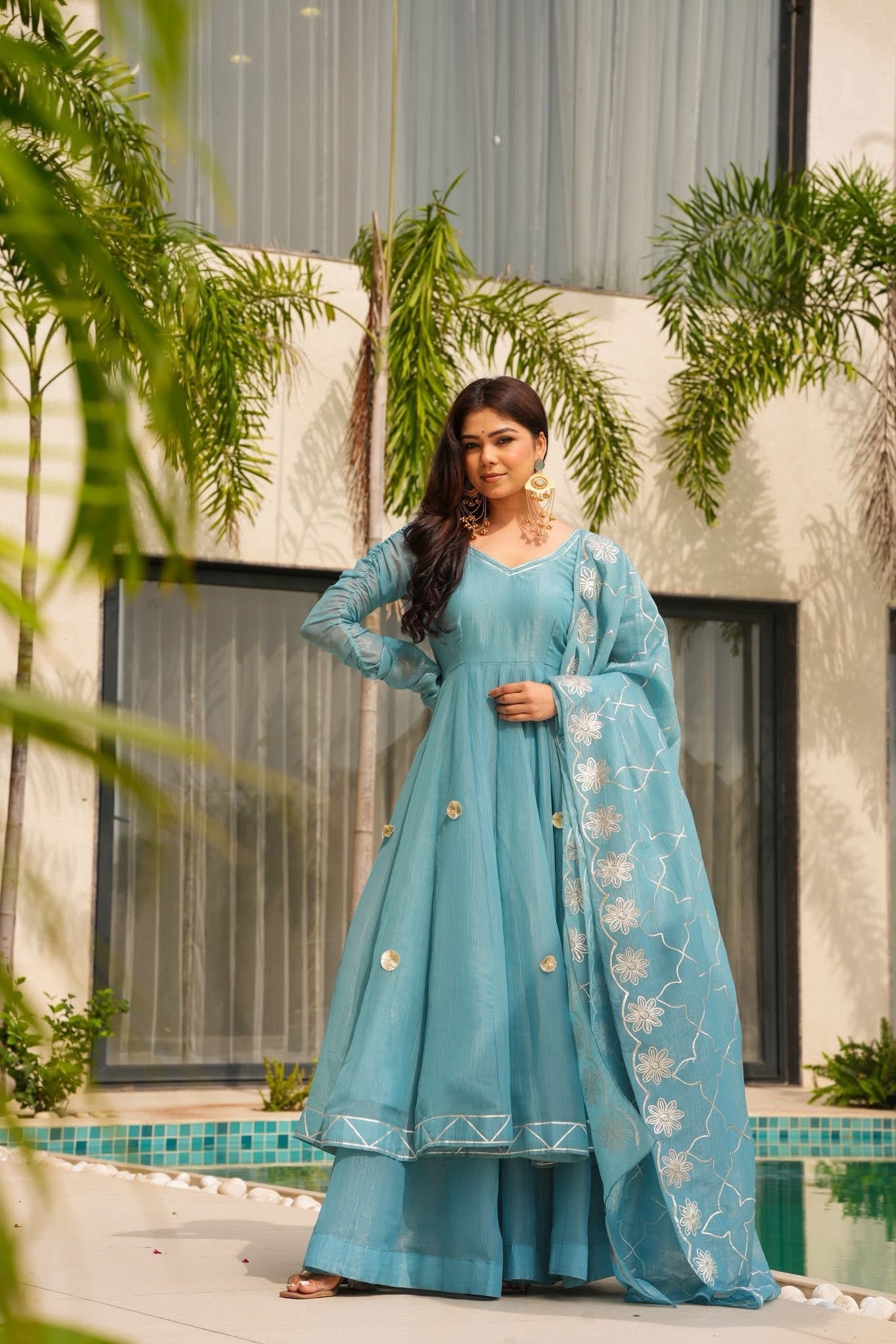 Buy Falak Blue Festive Wear Suit Set Online in India
