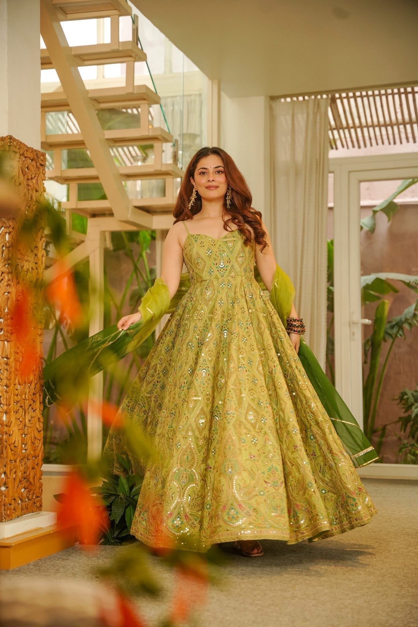 Mehervana Heavy Embroidered Maxi Set