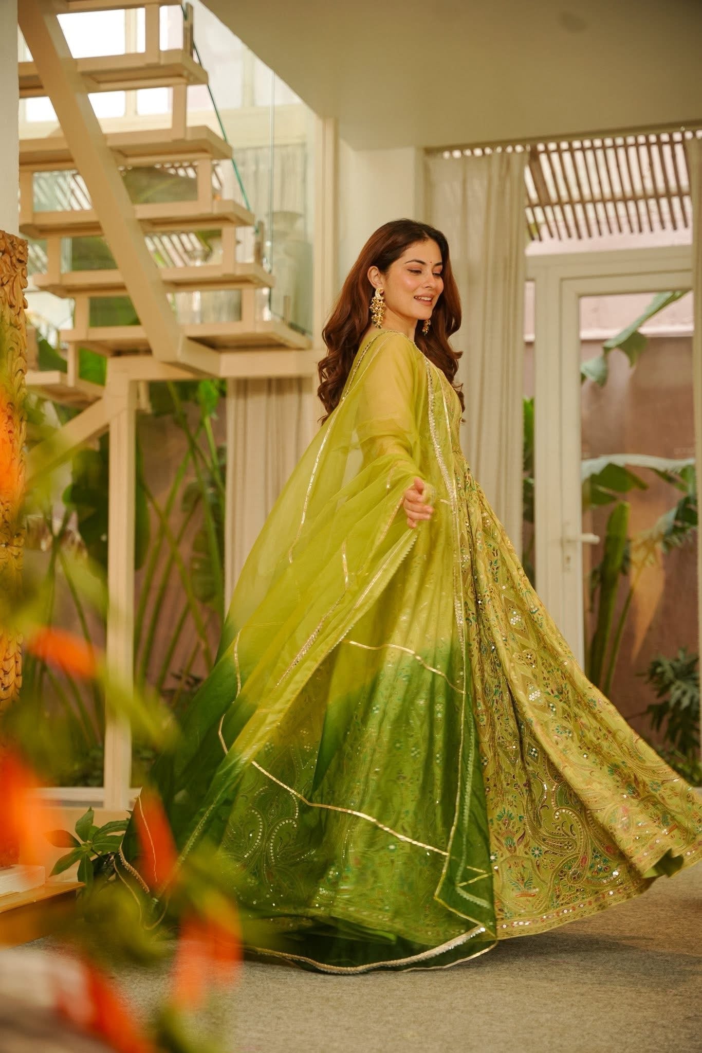 Mehervana Heavy Embroidered Maxi Set