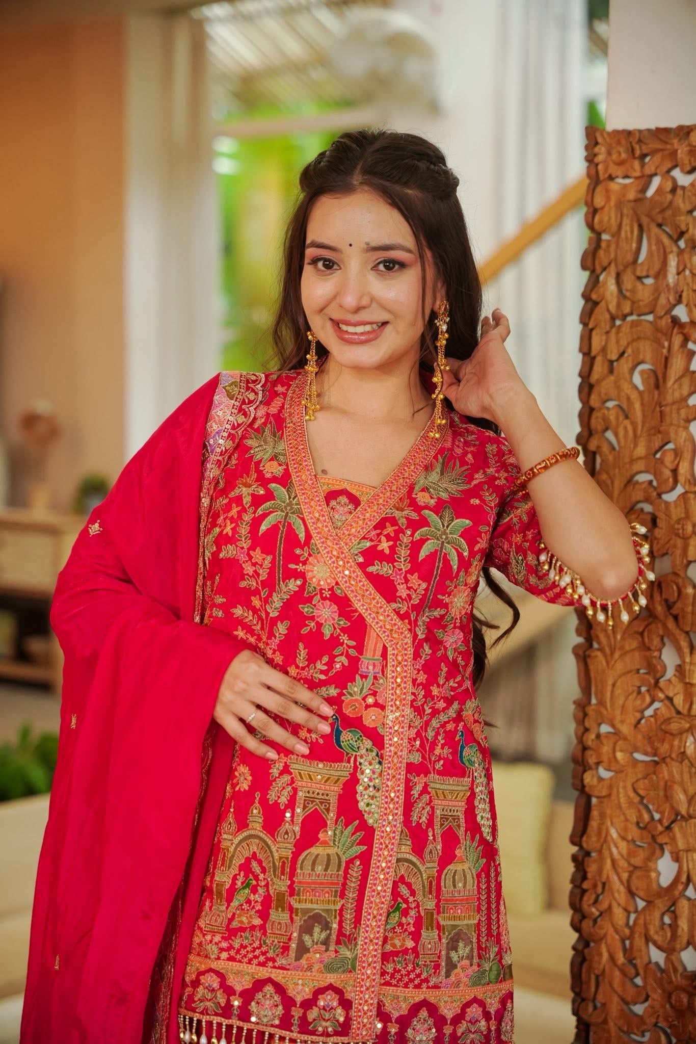 Aarizan Pink Embroidered Wedding Kurta Set