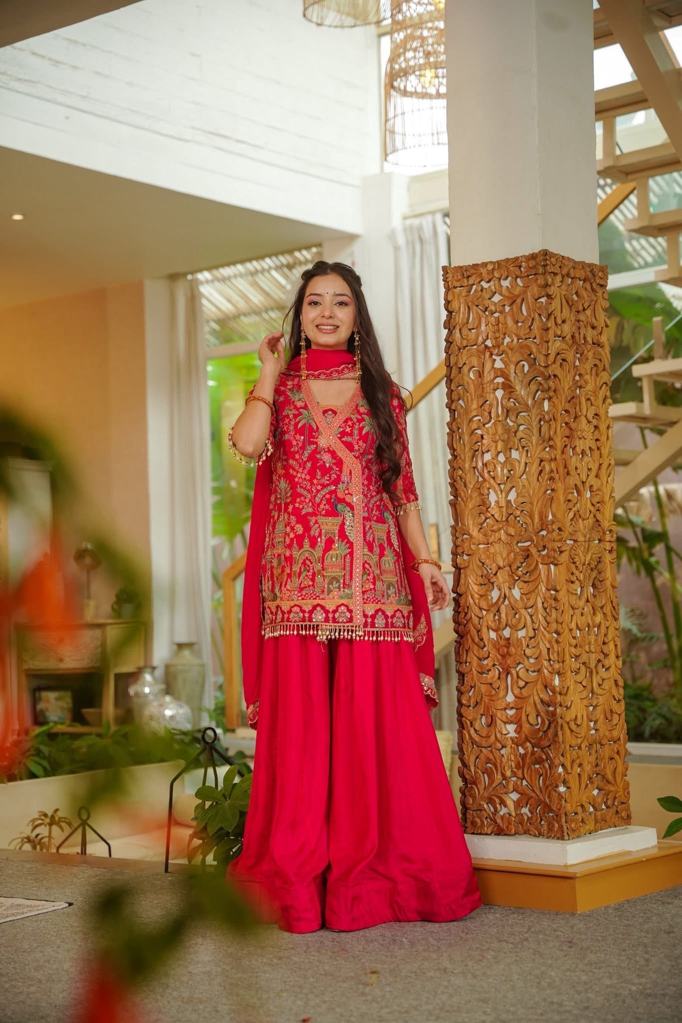Aarizan Pink Embroidered Wedding Kurta Set