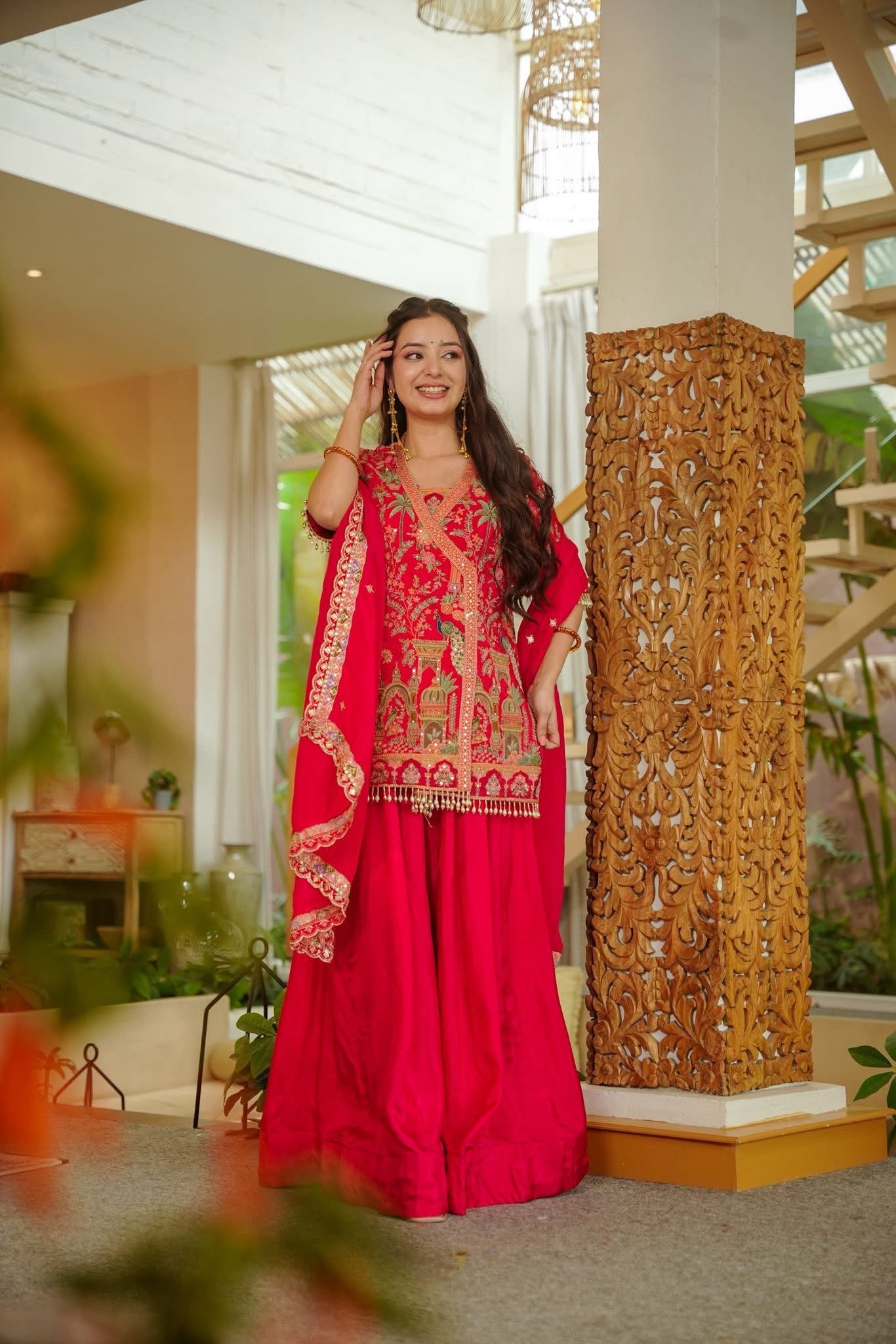 Aarizan Pink Embroidered Wedding Kurta Set