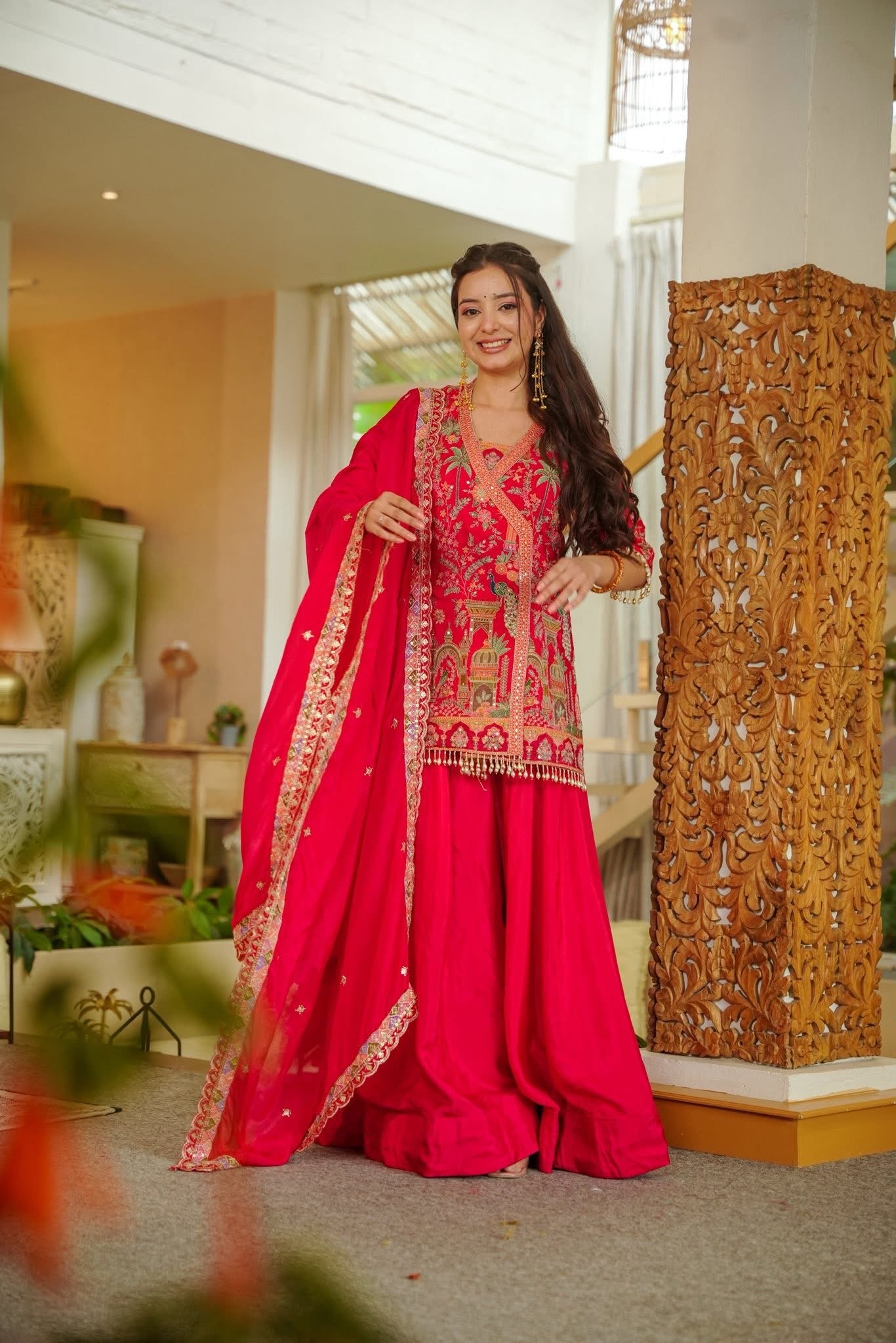 Aarizan Pink Embroidered Wedding Kurta Set