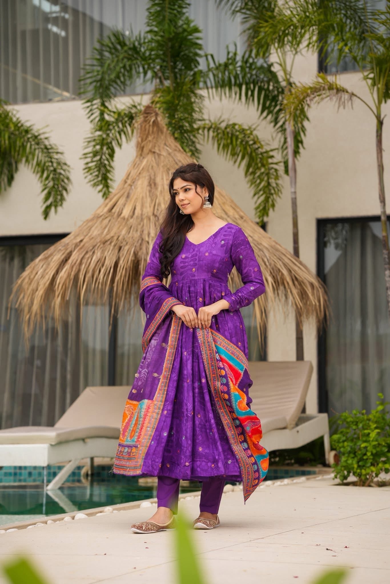 Mridya Silk Anarkali Suit Set with Dupatta