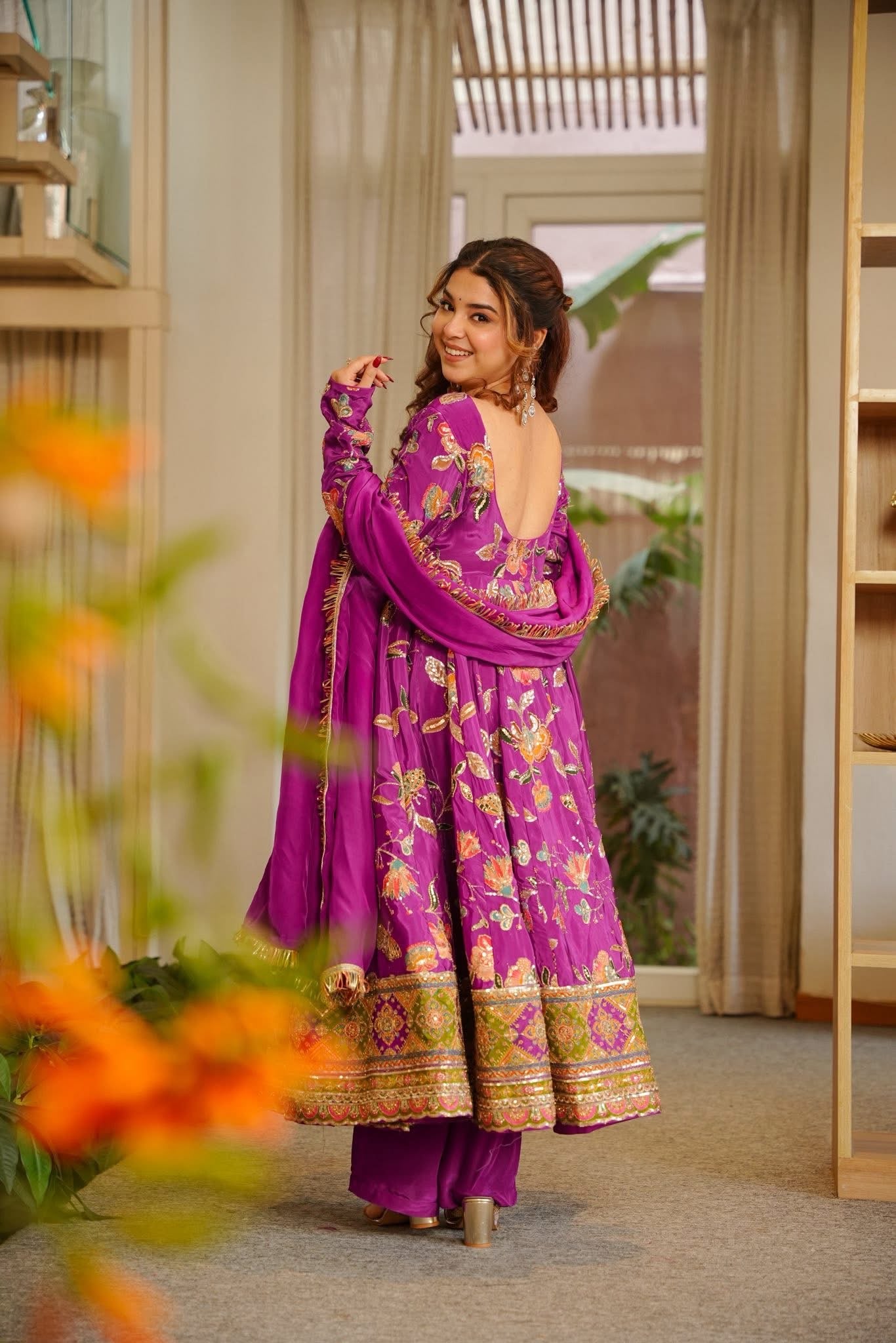 Kavyanshi Purple Heavy Embroidered Suit Set