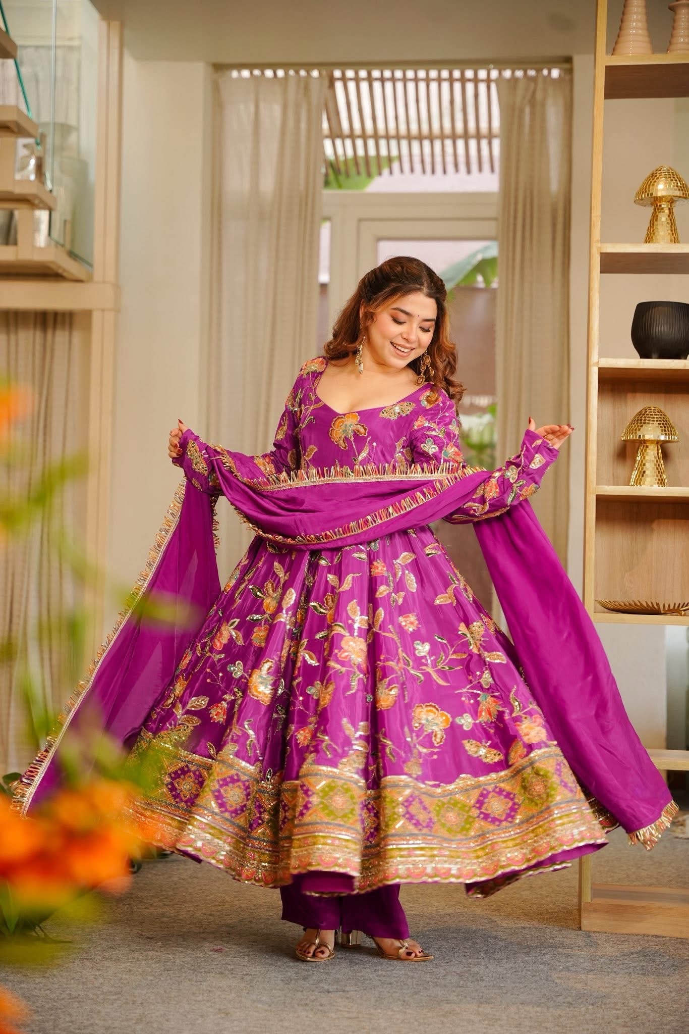 Kavyanshi Purple Heavy Embroidered Suit Set