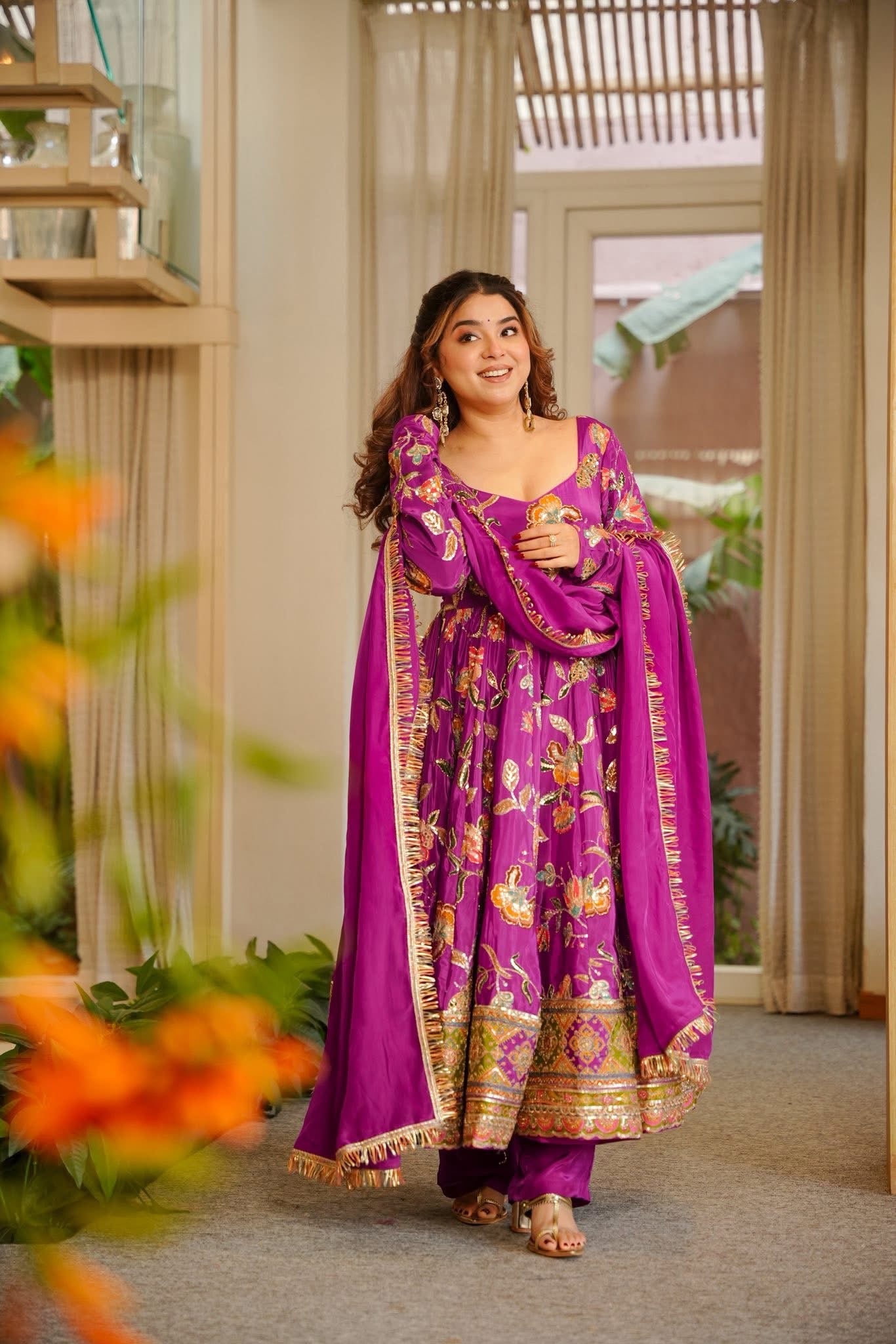 Kavyanshi Purple Heavy Embroidered Suit Set