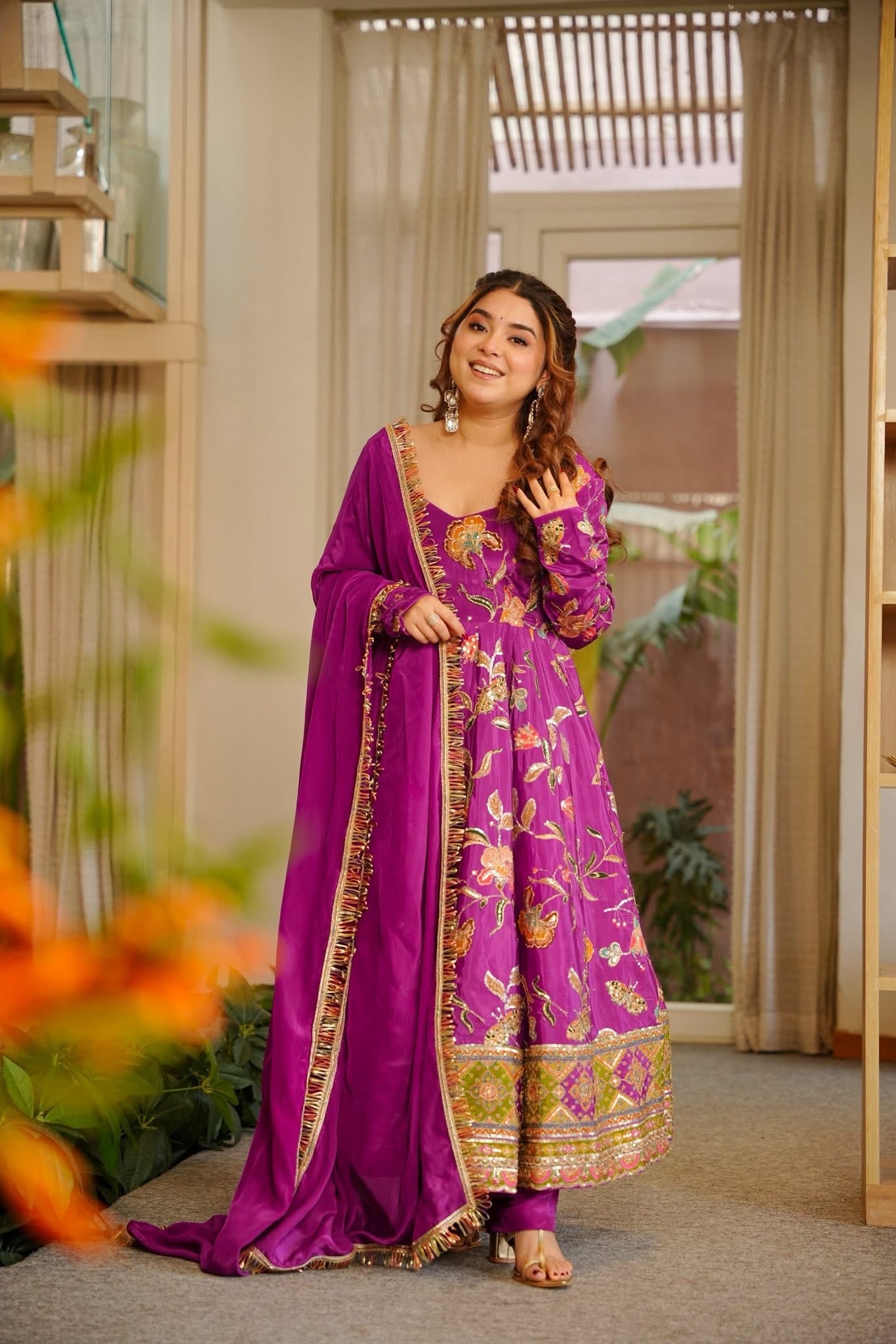 Kavyanshi Purple Heavy Embroidered Suit Set