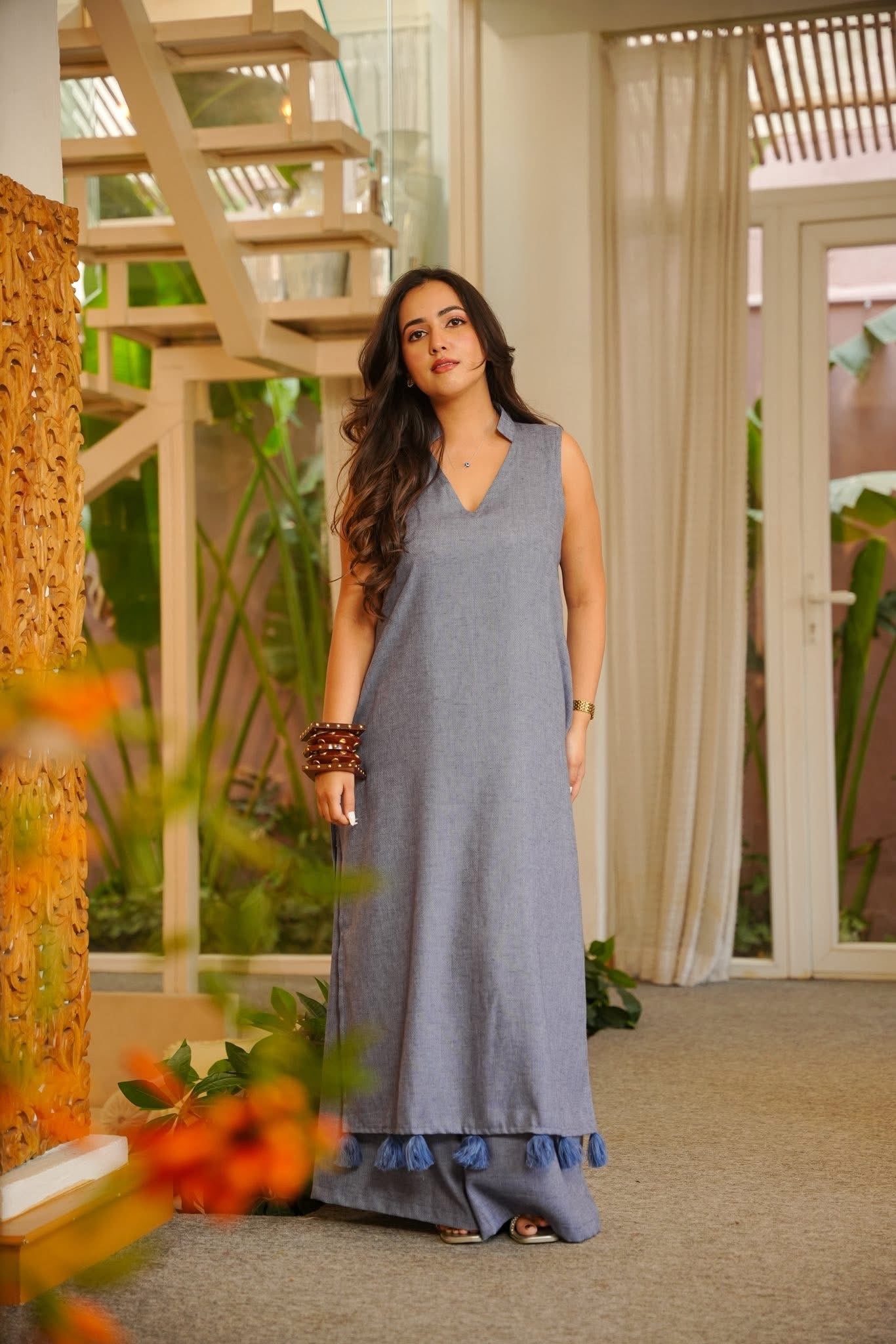 Ruvya Blue Kurta Set with Jacket