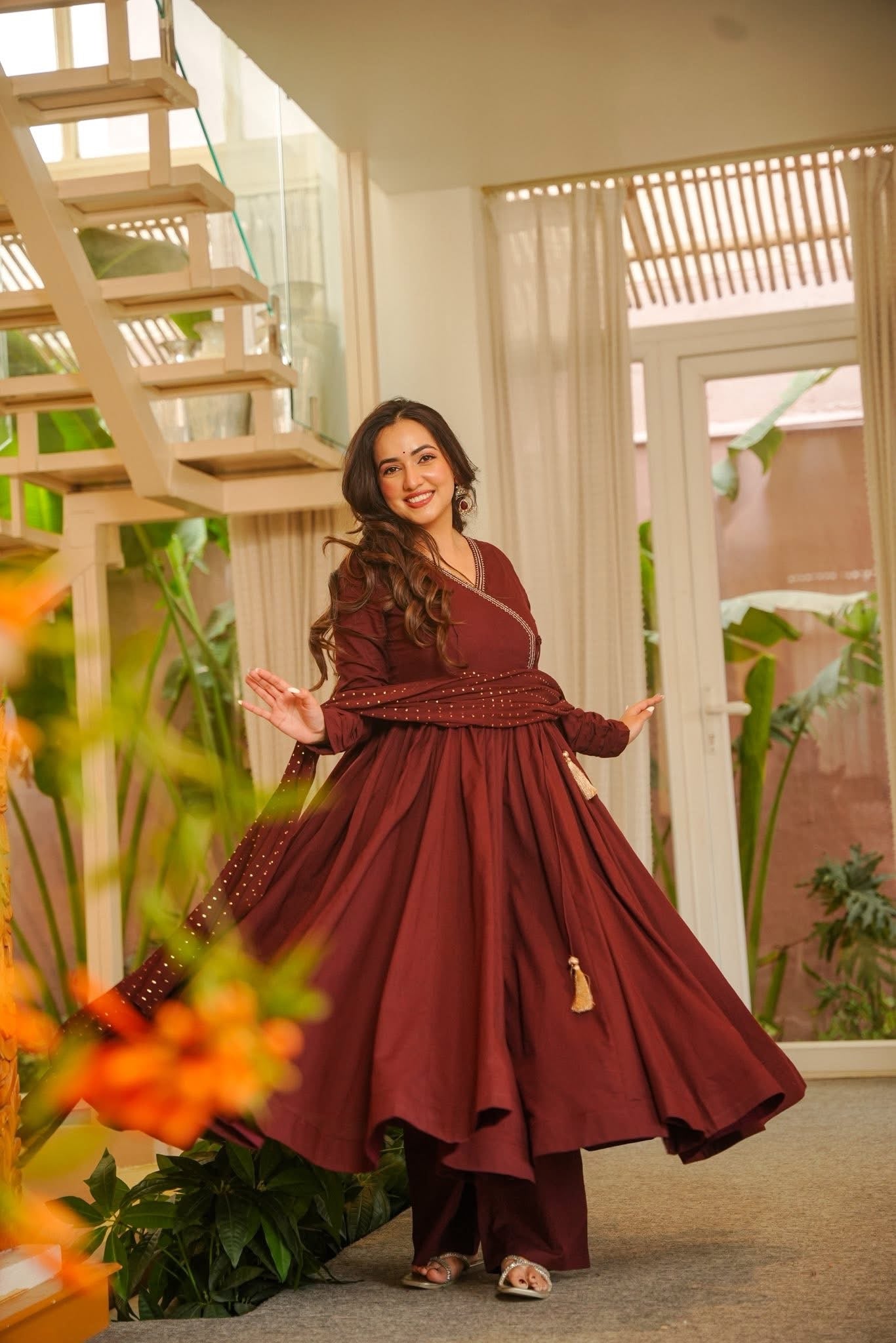 Nandita Cotton Anarkali Suit Set