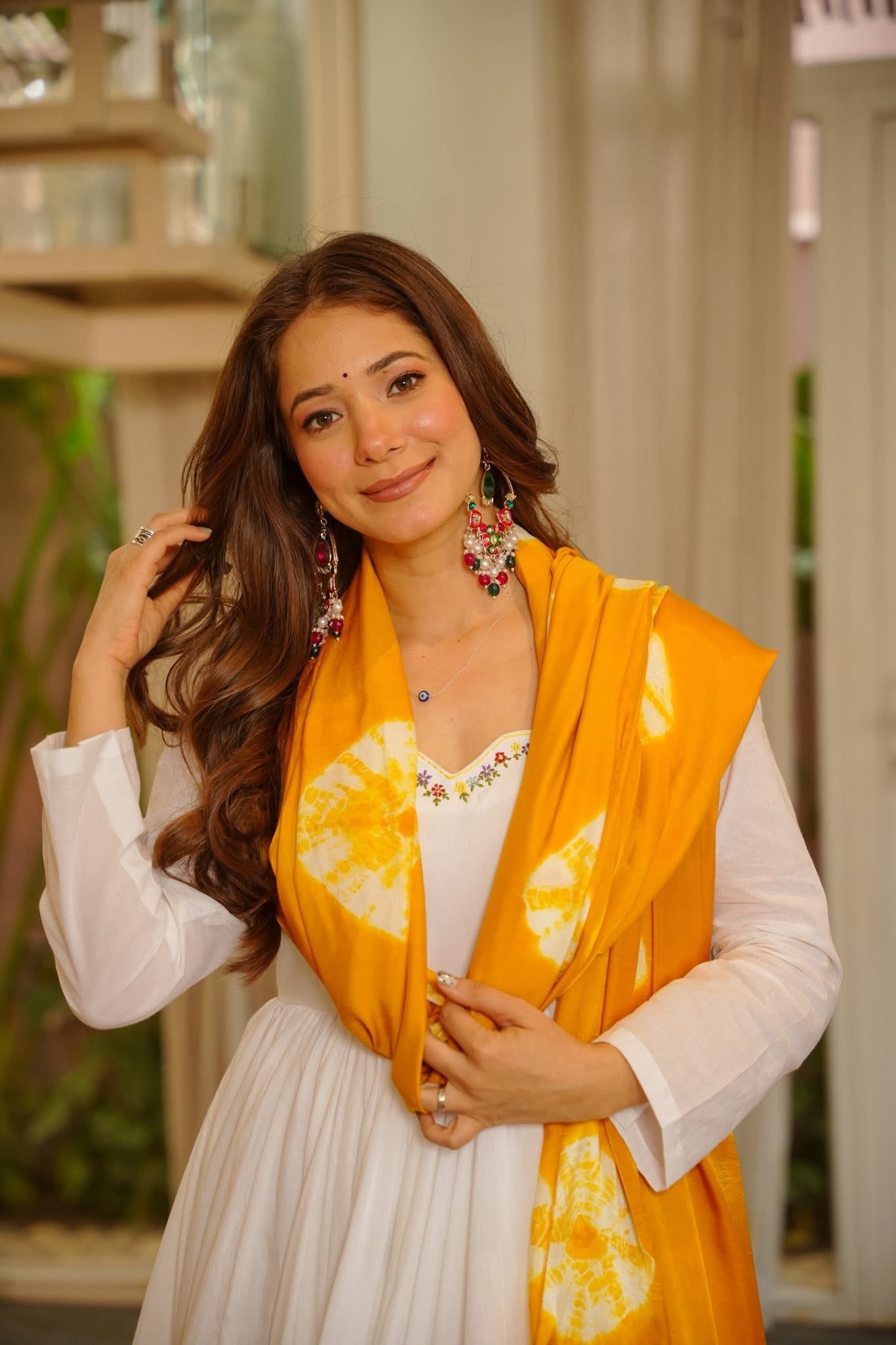 Trupti White Anarkali Suit Set