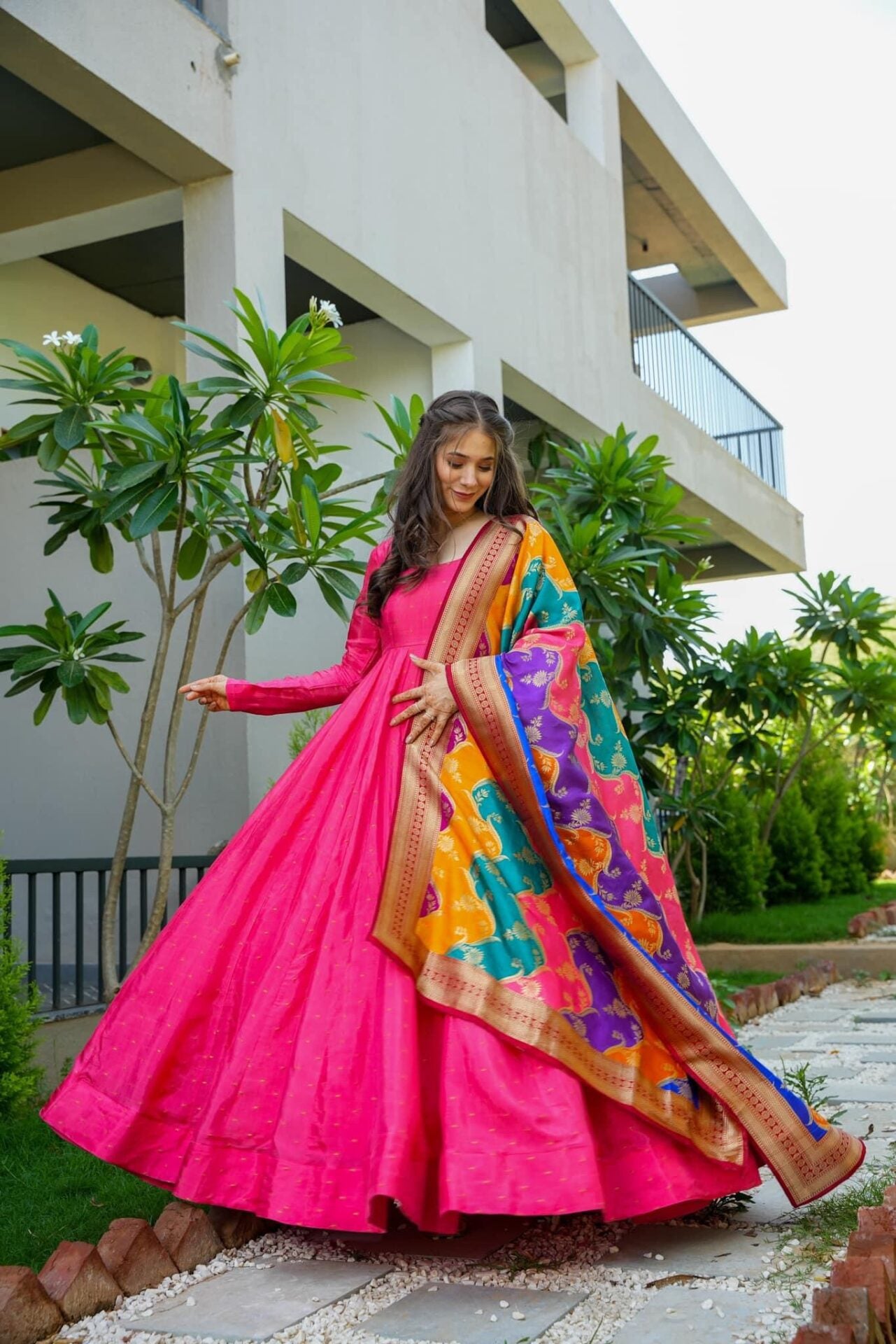 ravishing pink maxi set