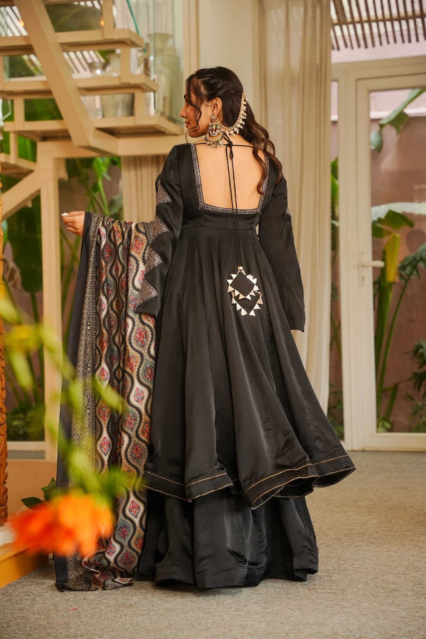 Jolira Black Crepe Anarkali Suit