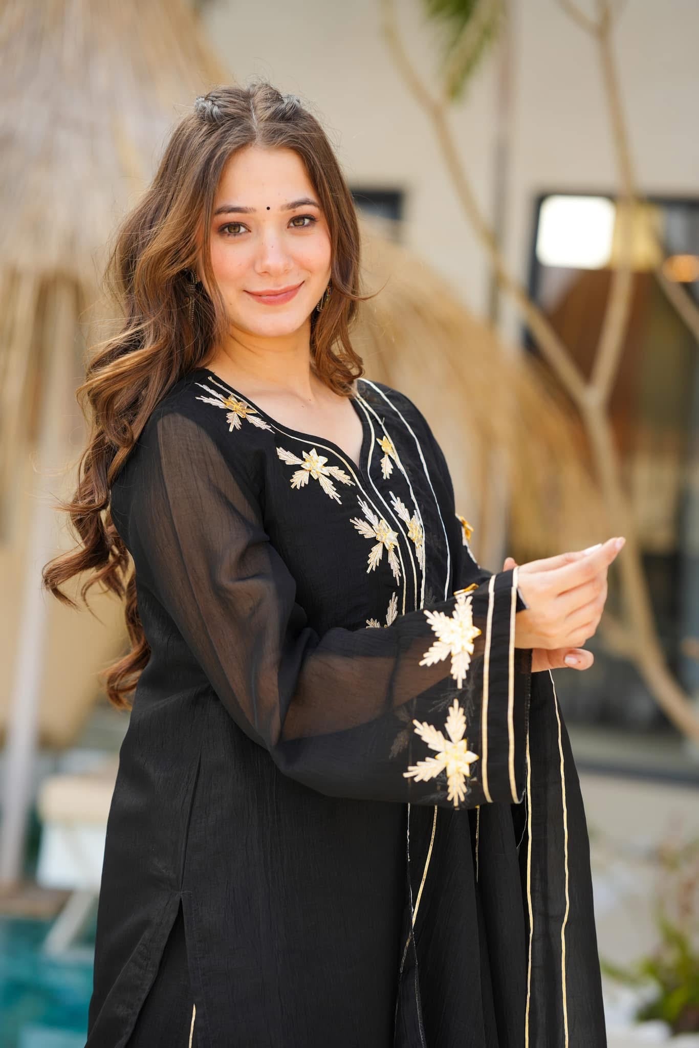 Heavenly Black kurta palazzo set