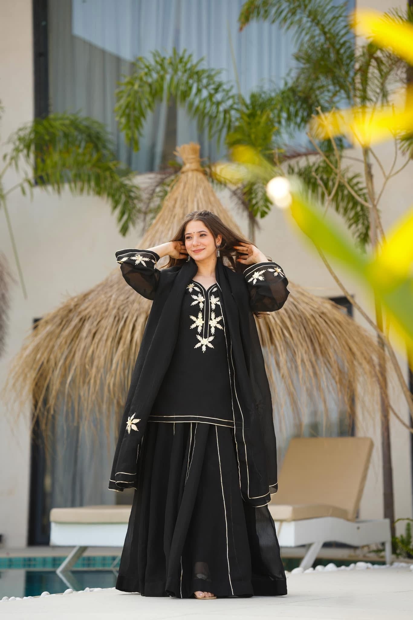 Heavenly Black kurta palazzo set